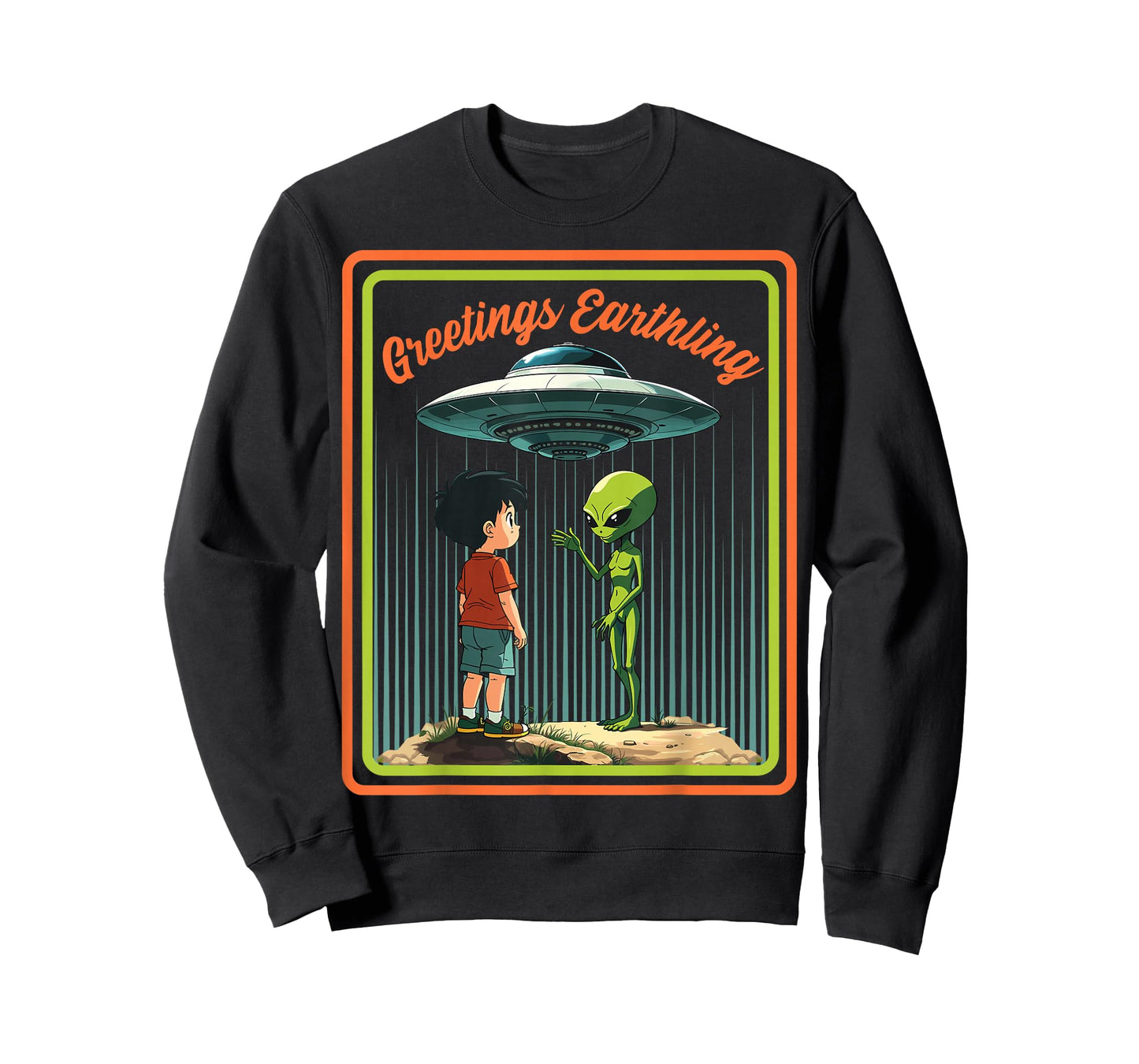 Vintage Child Game Horror, Dark Humour Greetings Earthling T-Shirt
