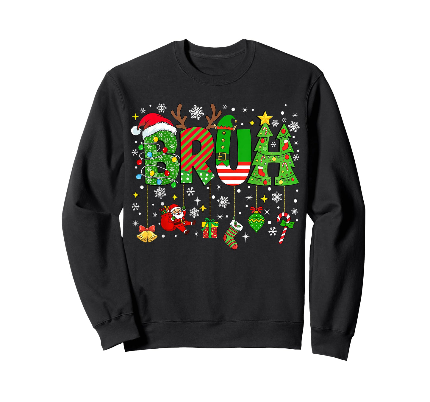 Bruh Meme Funny Christmas Saying Bro Greeting Teens Boys Men T-Shirt