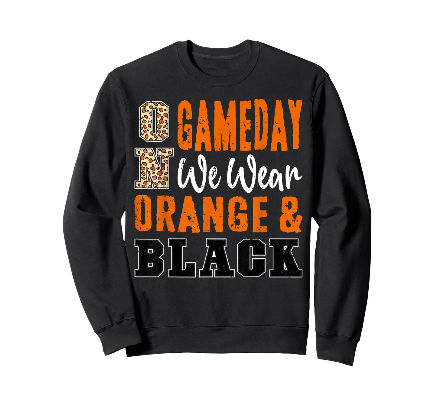 On Gameday Football We Wear Orange And Black School Spirit T-Shirt