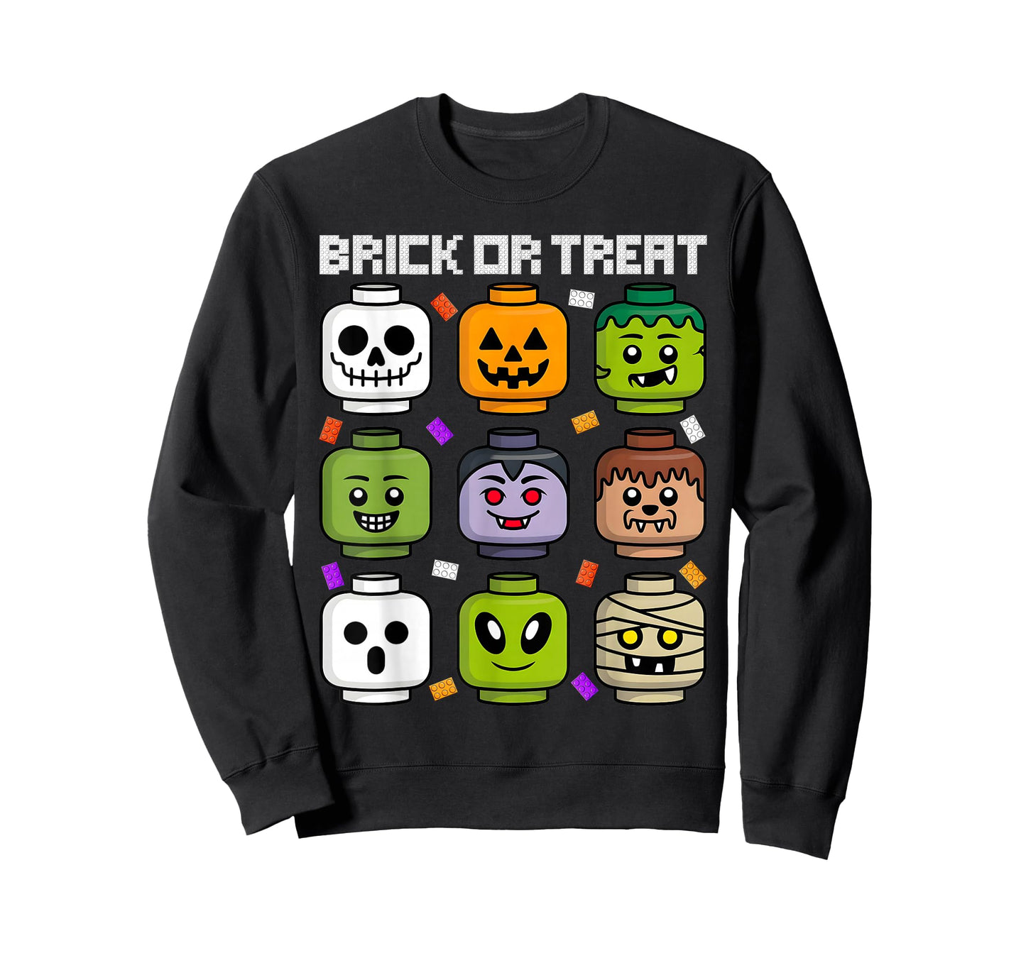 Brick or Treat Halloween Master Builder Blocks Building Kids T-Shirt