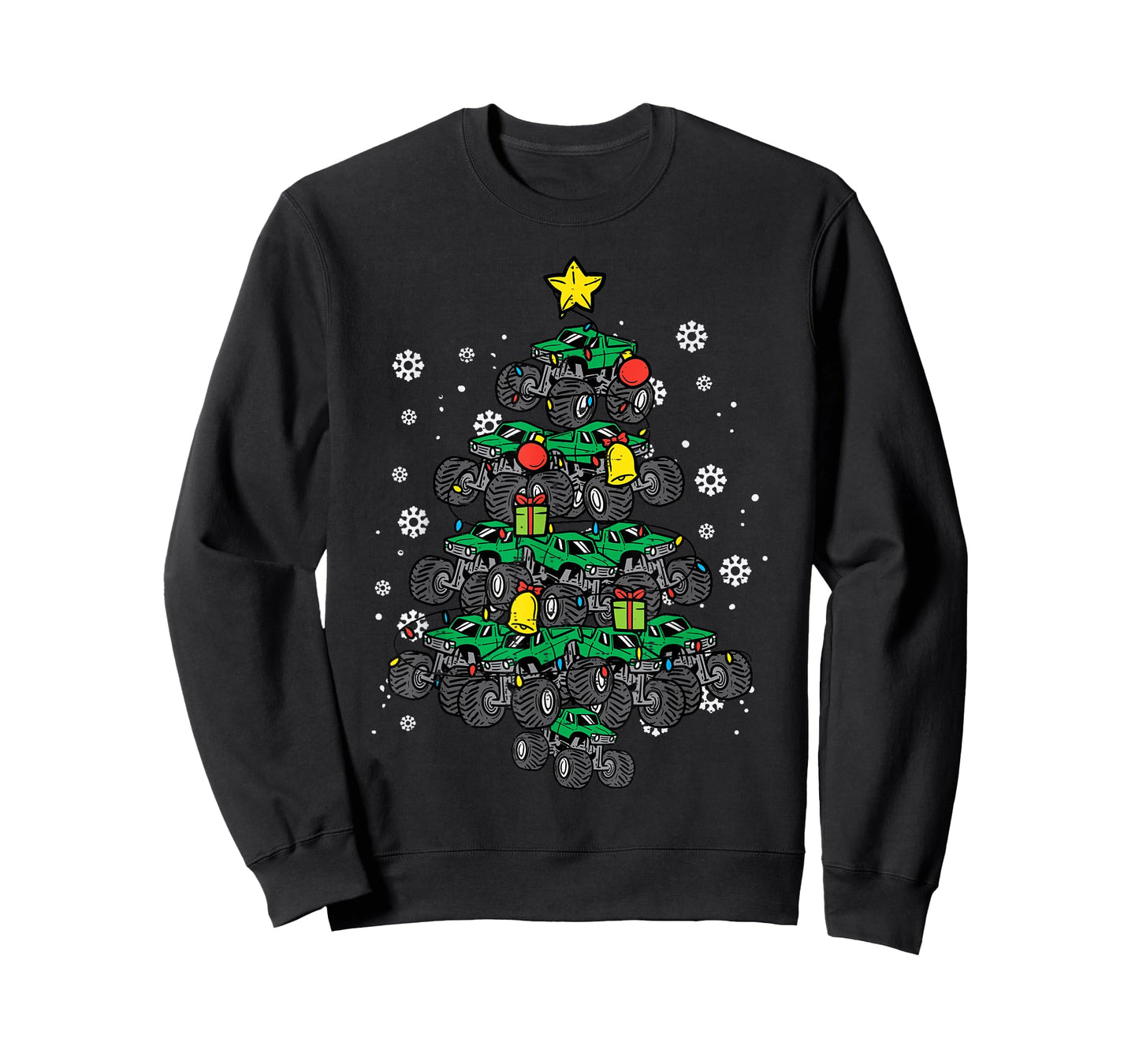 Monster Truck Christmas Tree Xmas Boys Toddler Kids T-Shirt