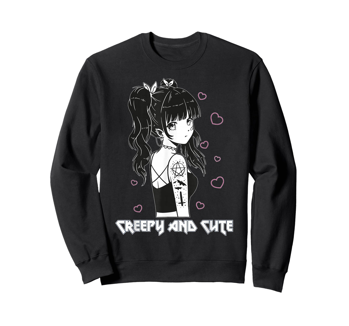 Creepy And Cute Emo Goth Girl Japanese Anime T-Shirt