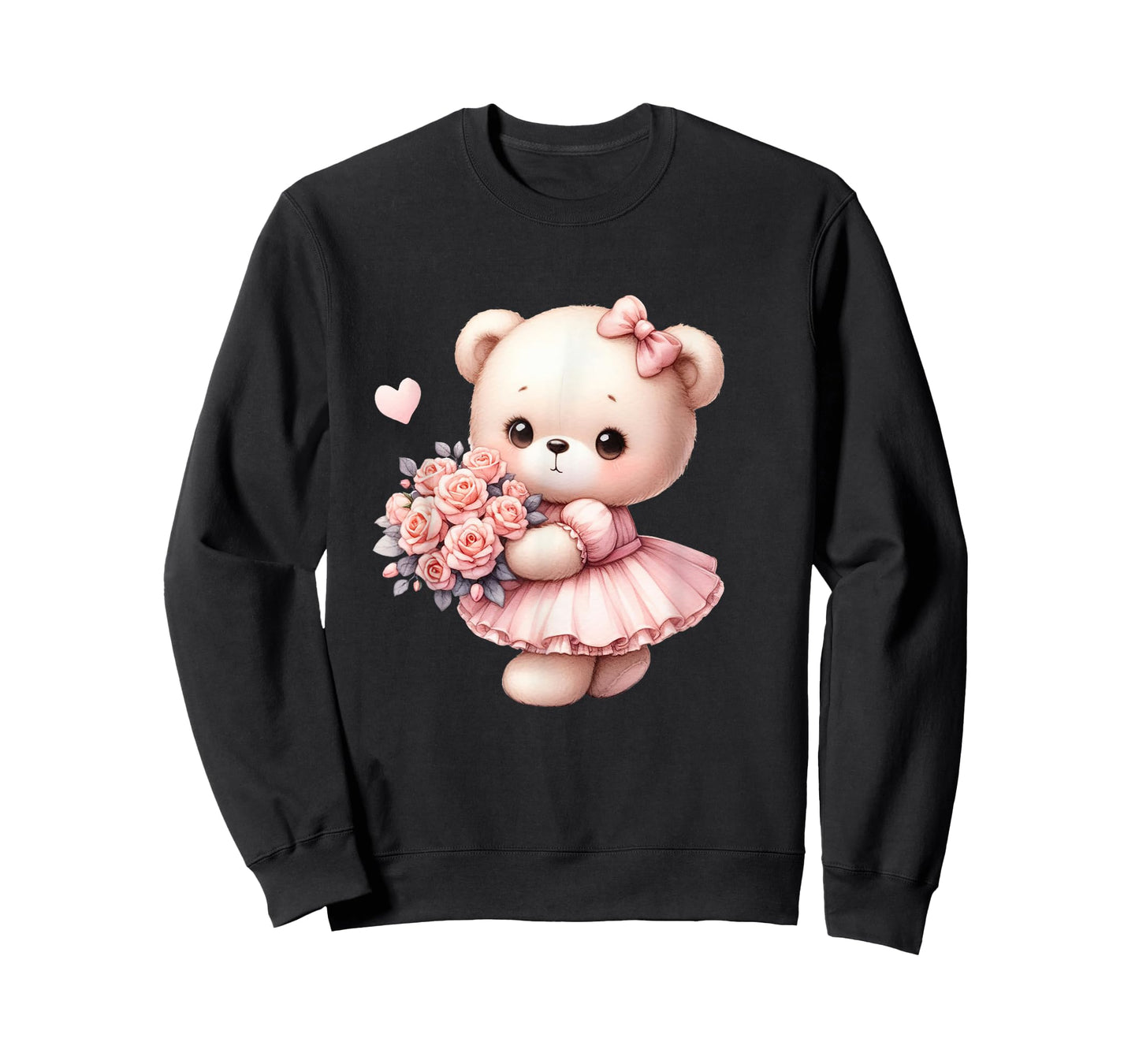 Coquette Teddy Bear Bow Simple Pink Cute Girl Graphic Tee T-Shirt