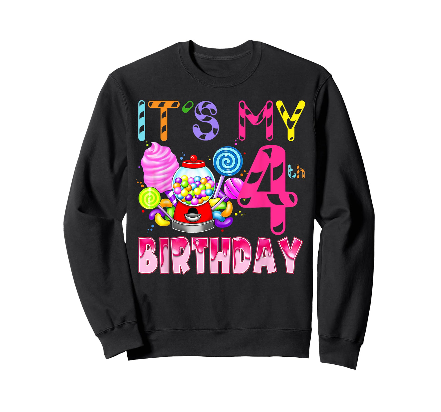 Its My 4th Birthday Candy Candyland Birthday Girl 4 Year Old T-Shirt