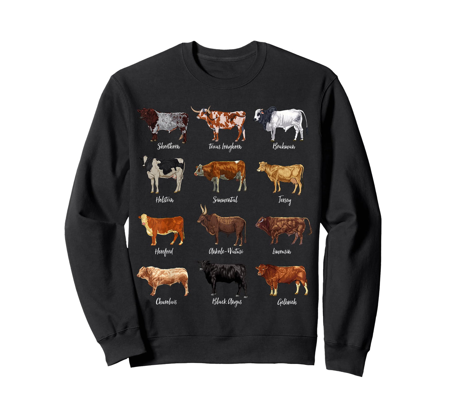 Cattle Drawings - Types of Cows T-Shirt