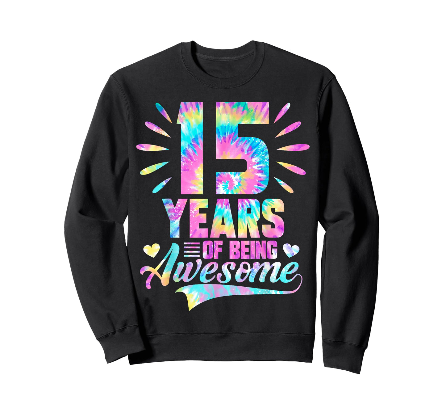15th Birthday Gift Idea Tie-Dye 15 Year Of Being Awesome T-Shirt