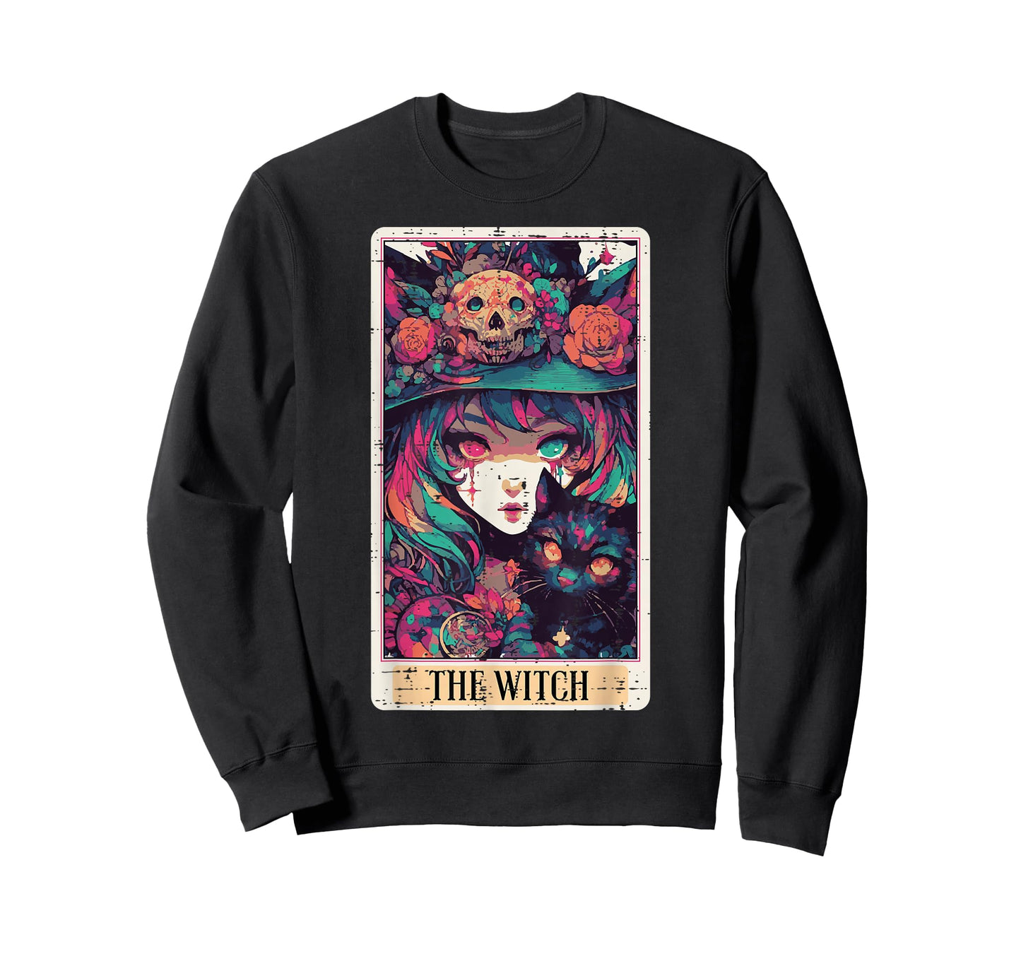 Halloween Tarot The Witch Card Cat Costume Women Girls Kids T-Shirt