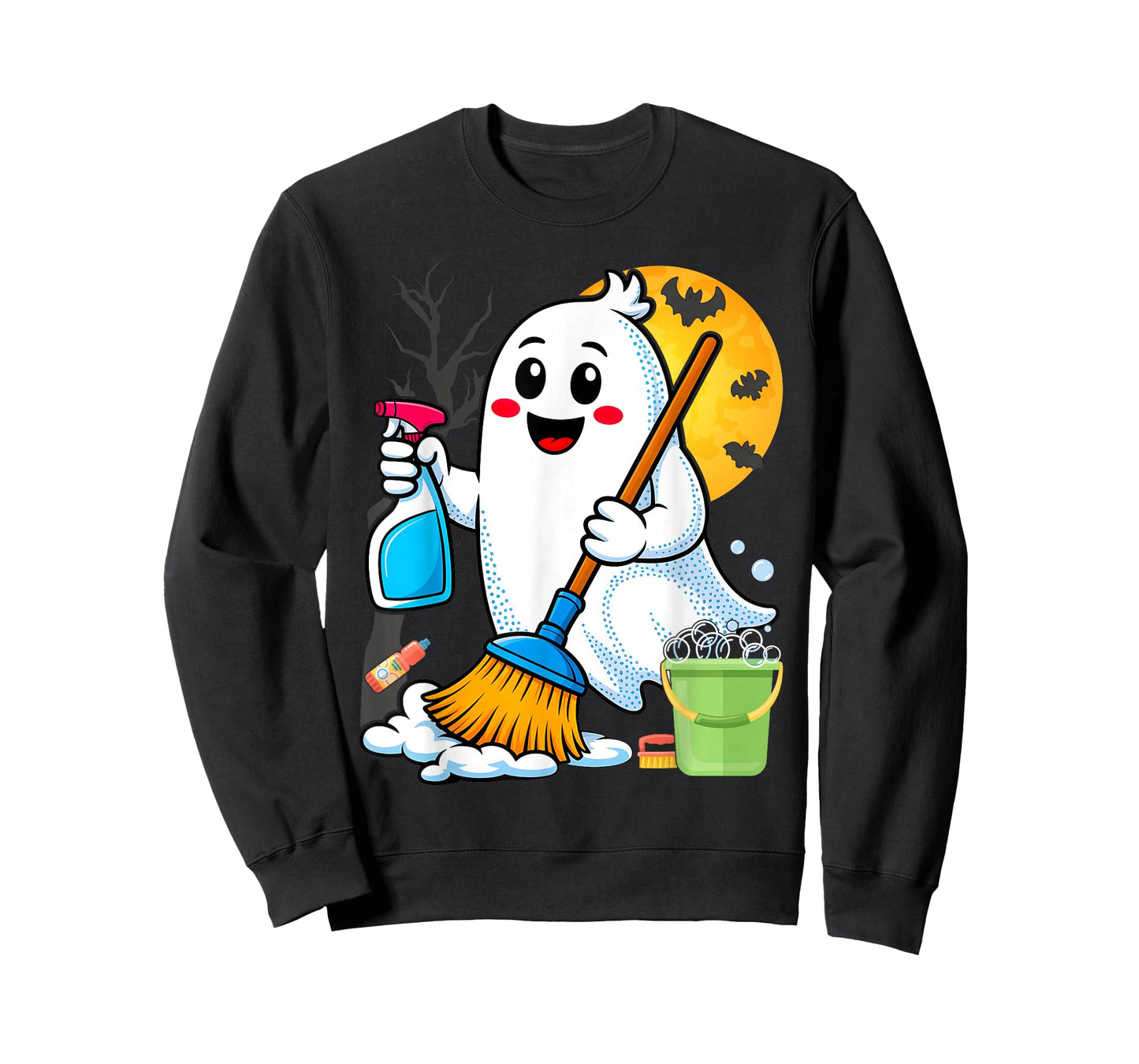 School Custodian Janitor Ghost Halloween T-Shirt
