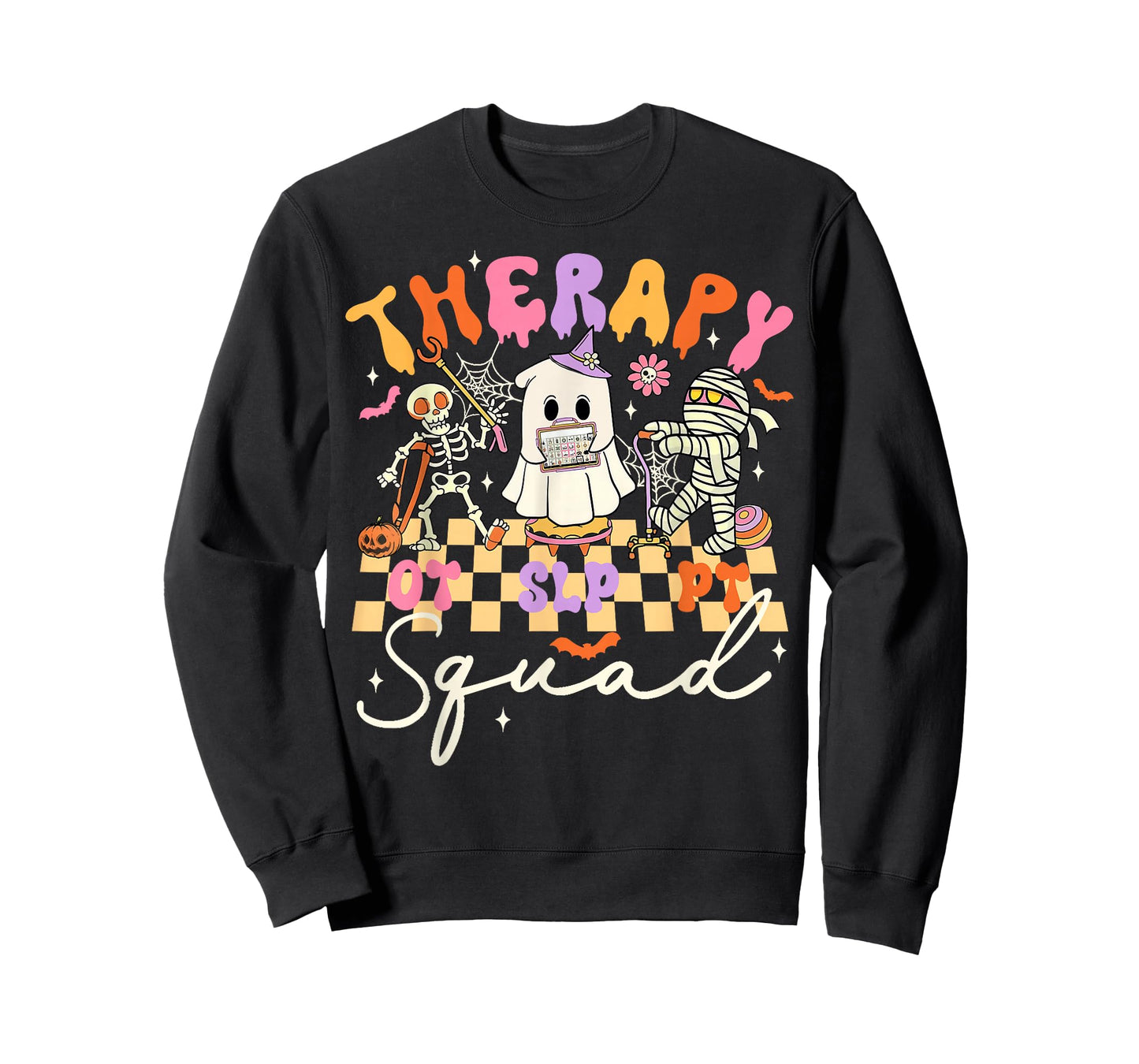 Retro Therapy Squad SLP OT PT Team Halloween Funny Physical T-Shirt
