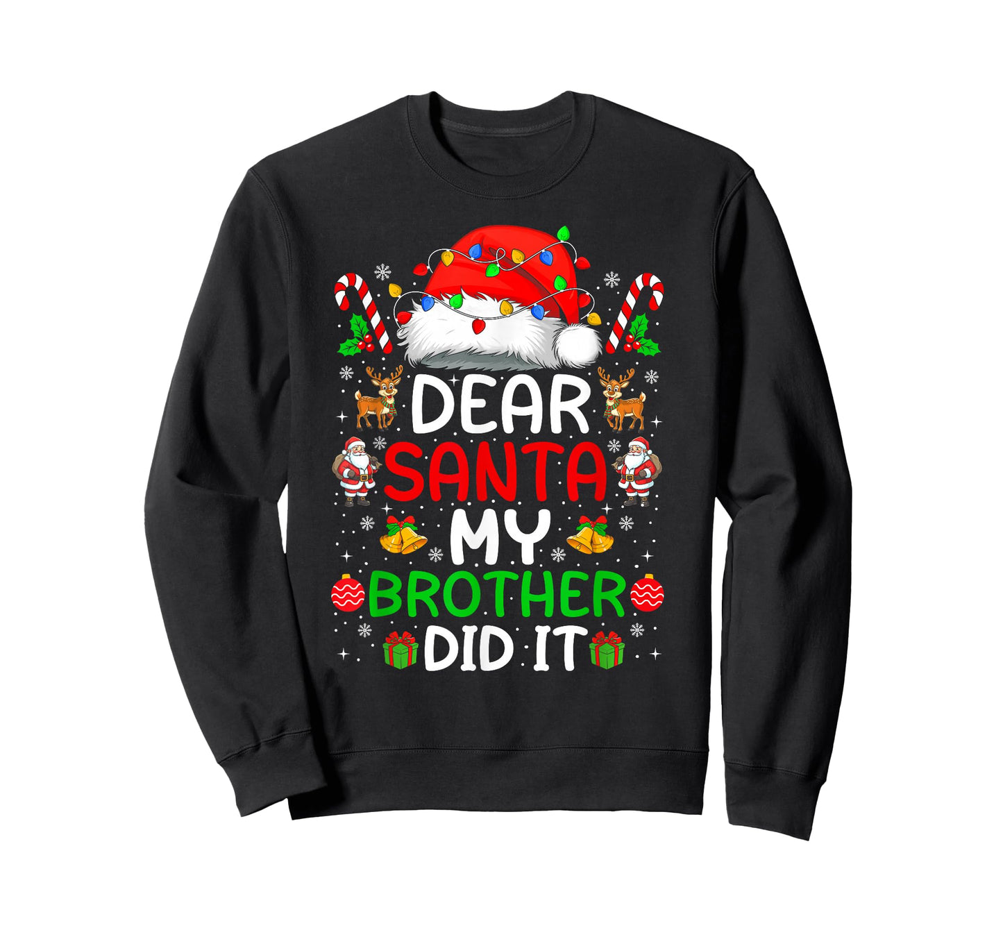 Dear Santa My Brother Did It Christmas Xmas Boys Girls Kids T-Shirt
