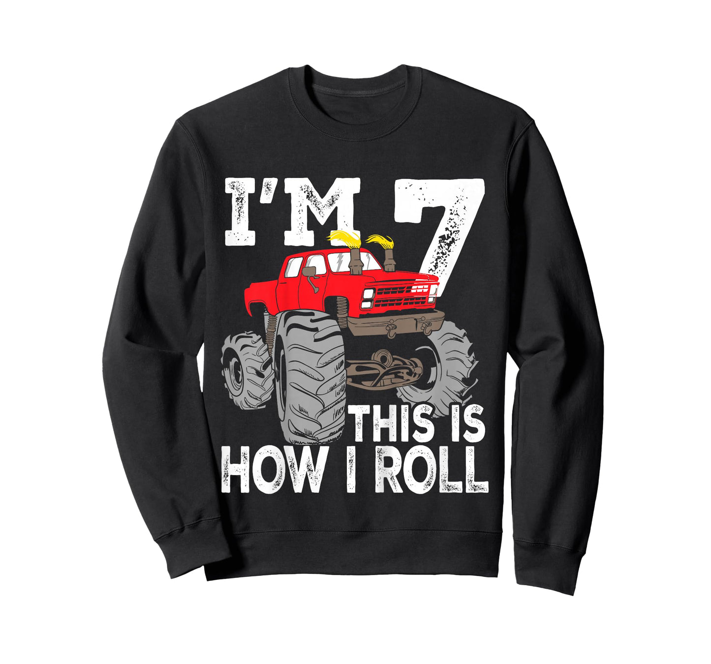 Monster Trucks 7th Birthday Party Shirt Seven Years T-Shirt