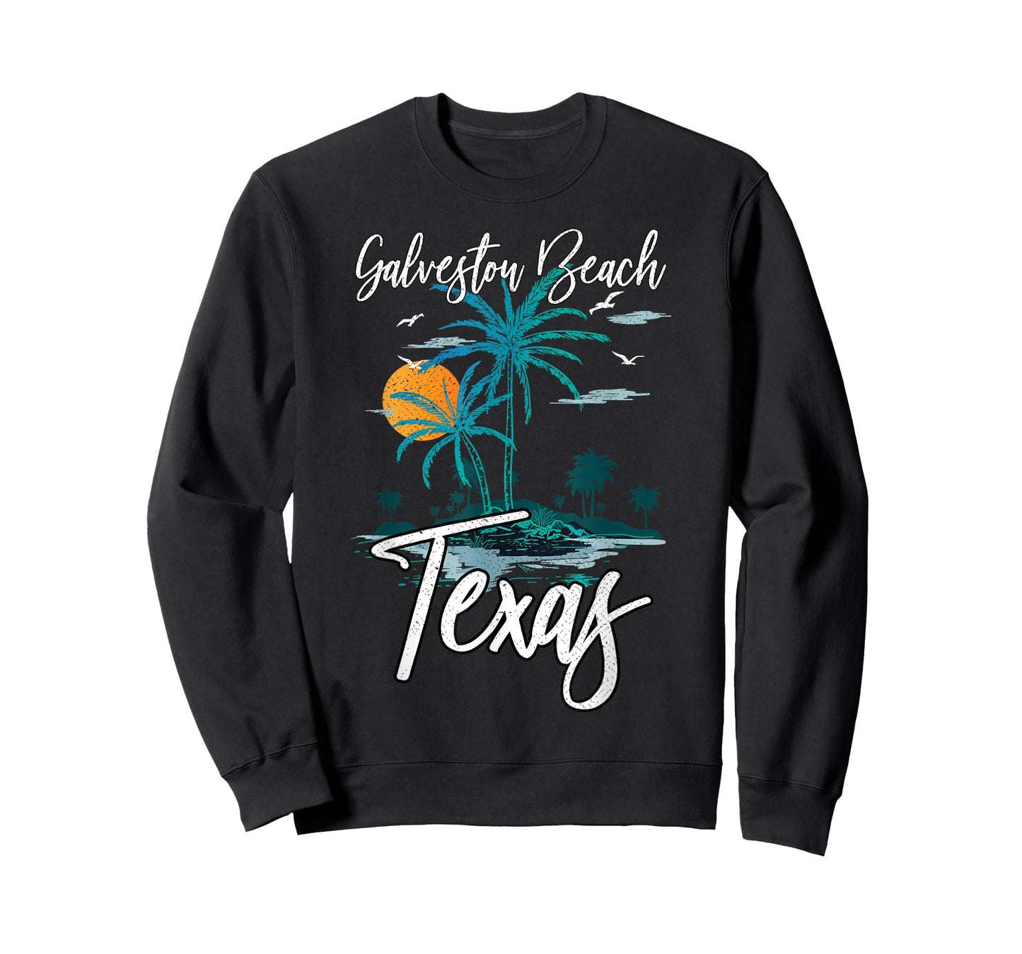 Family Vacation Retro Sunset Texas Galveston Beach Men Women Kids T-Shirt