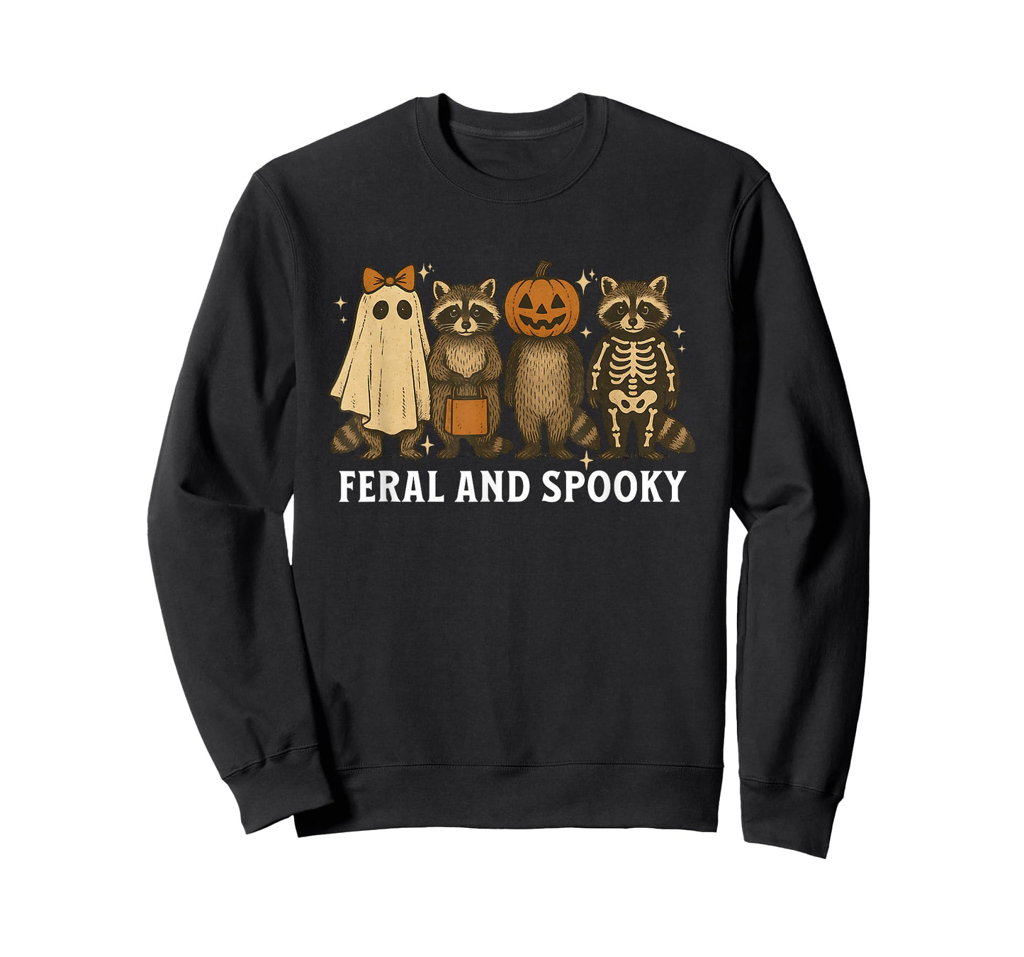 Spooky and Feral Raccoon Halloween Costume Trick Or Treat T-Shirt