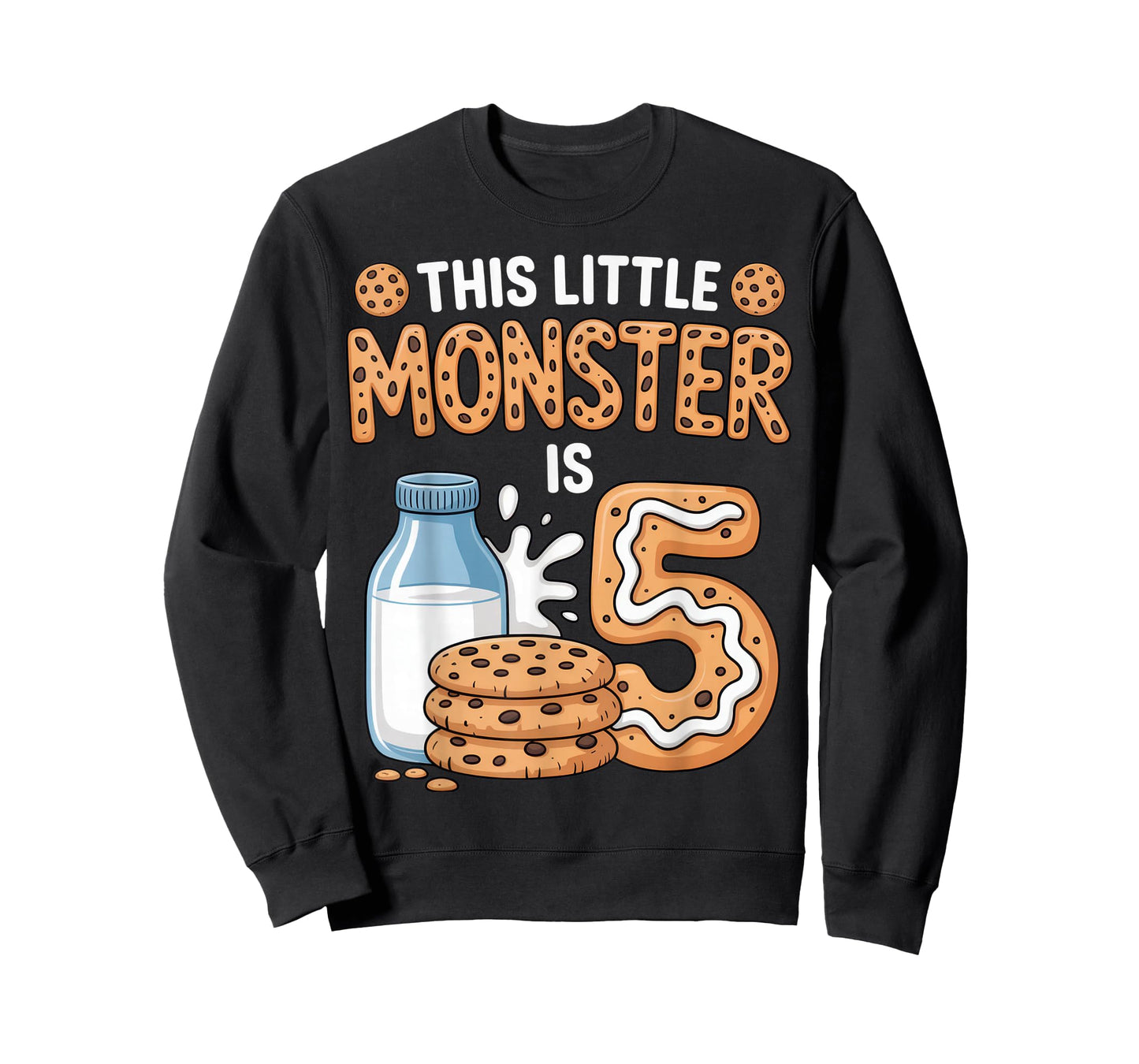 This Little Monster is 5 Cookie Birthday for Kids Party T-Shirt