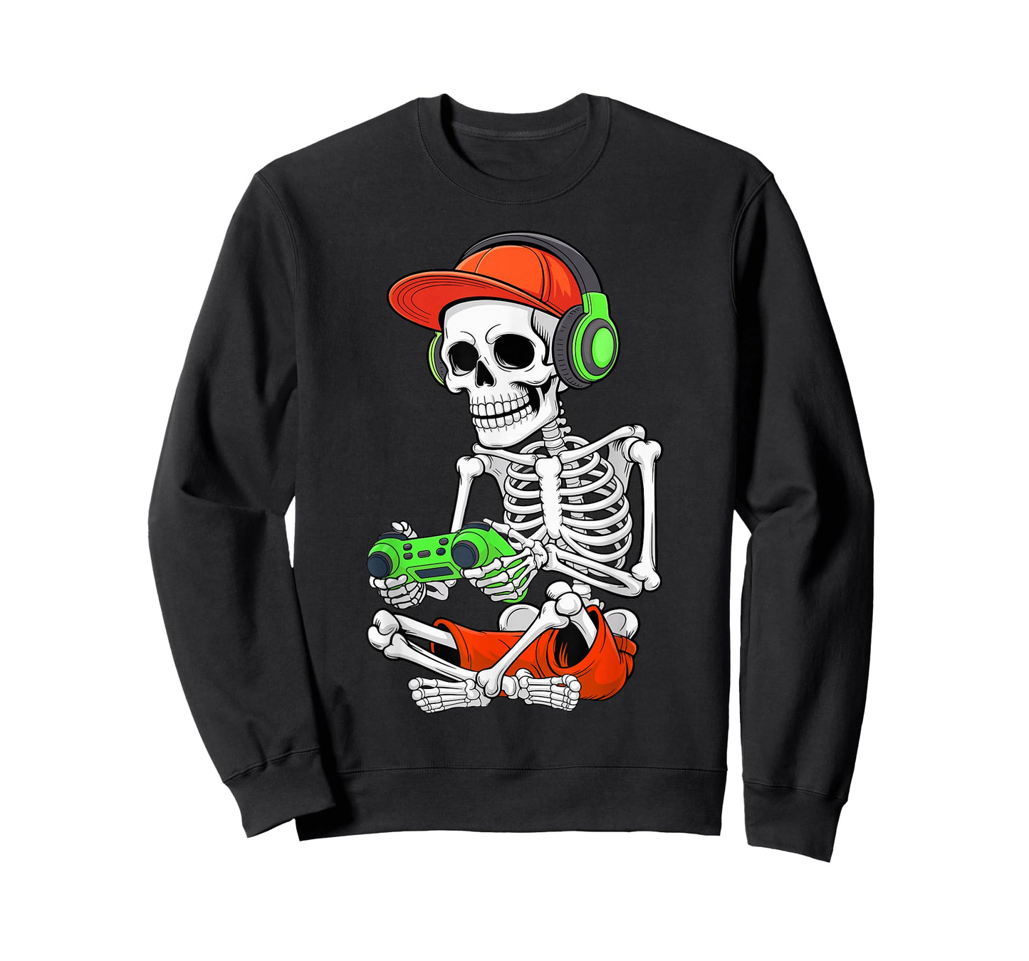 Cool Skeleton Gamer Video Gaming Halloween Men Teen Boy T-Shirt