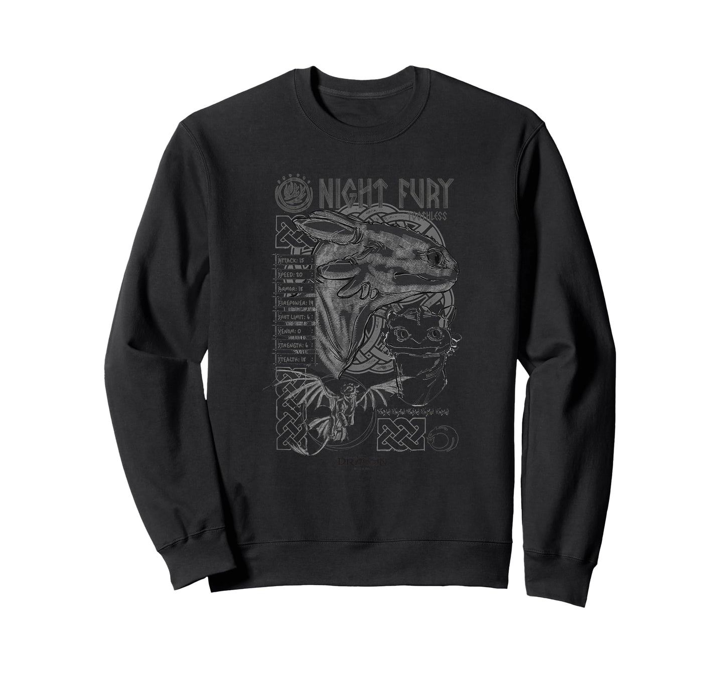 DreamWorks Dragons Night Fury Sketch Toothless T-Shirt