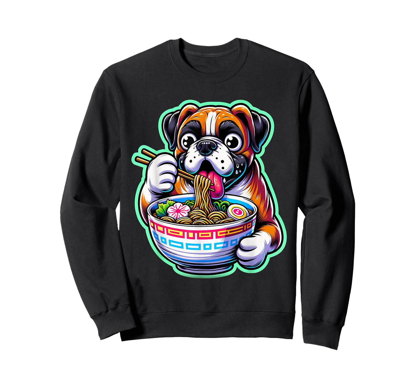 Kawaii Anime Boxer Dog Ramen T-Shirt