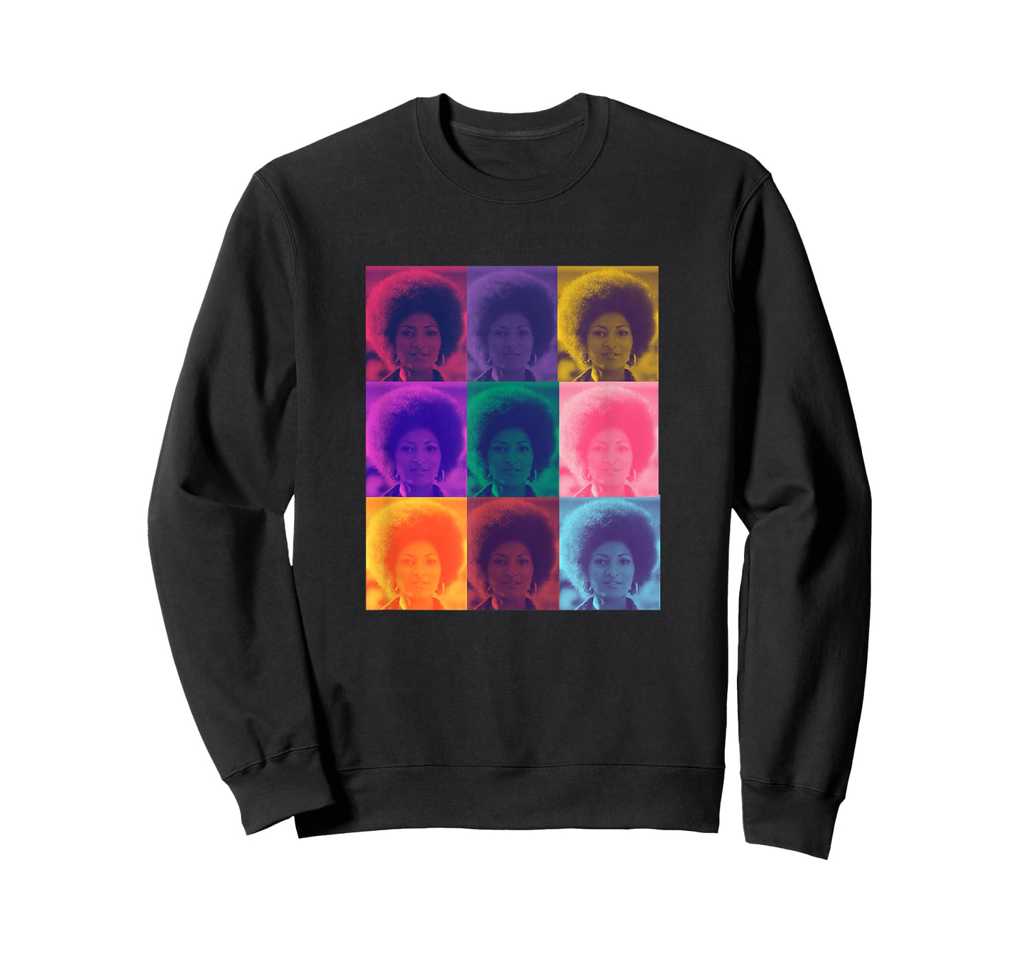 Iconic Hollywood Pam Grier Foxy Brown Women's Classic Fit Black Techno Color Graphic T-Shirt