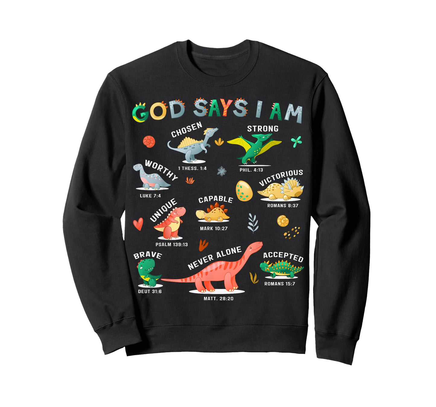 God Says I Am Dinosaur Funny Toddler Kids Bible Verse T-Shirt