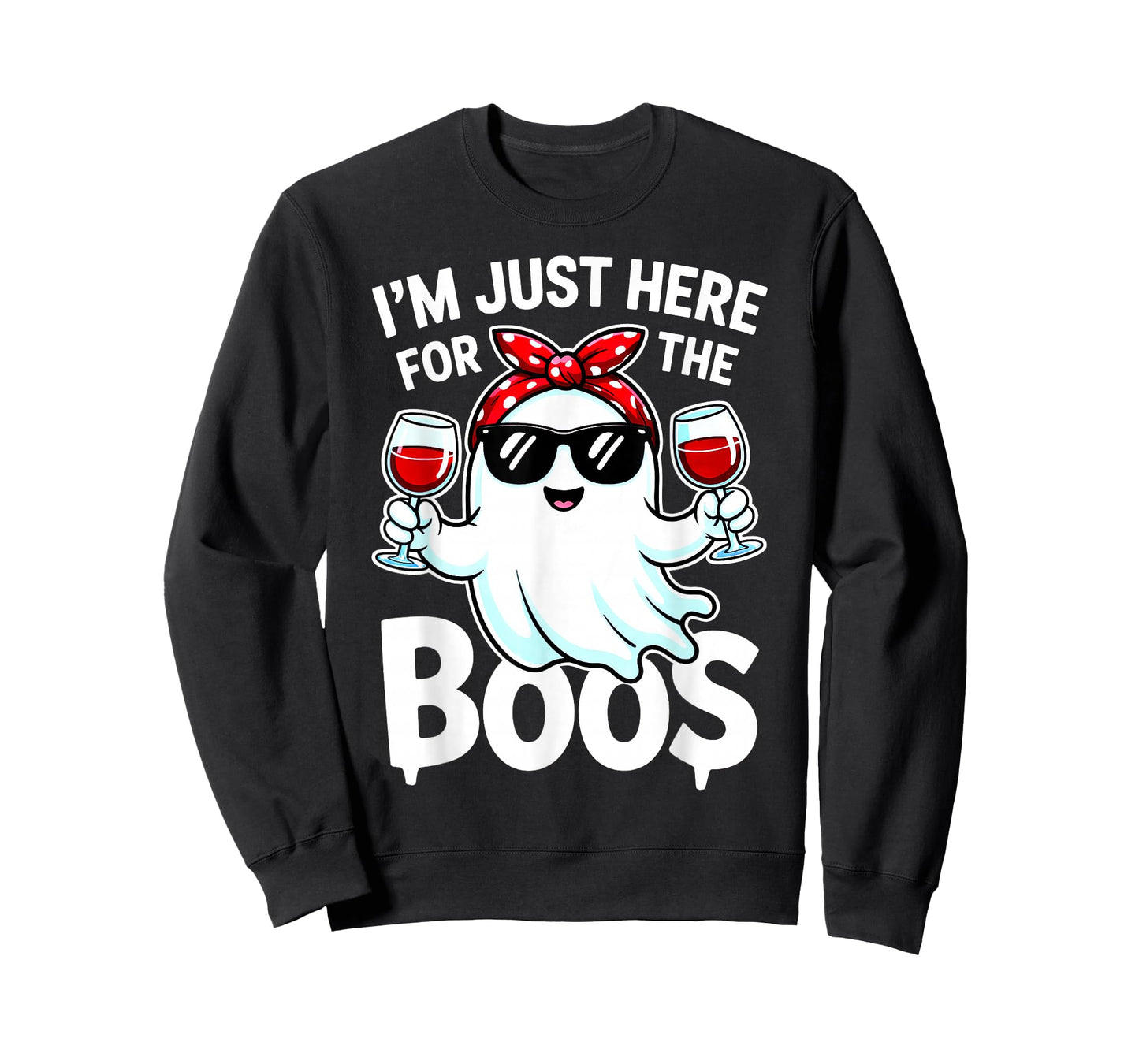 I'm Just Here for The Boos Halloween Women Ghost Cute Funny T-Shirt