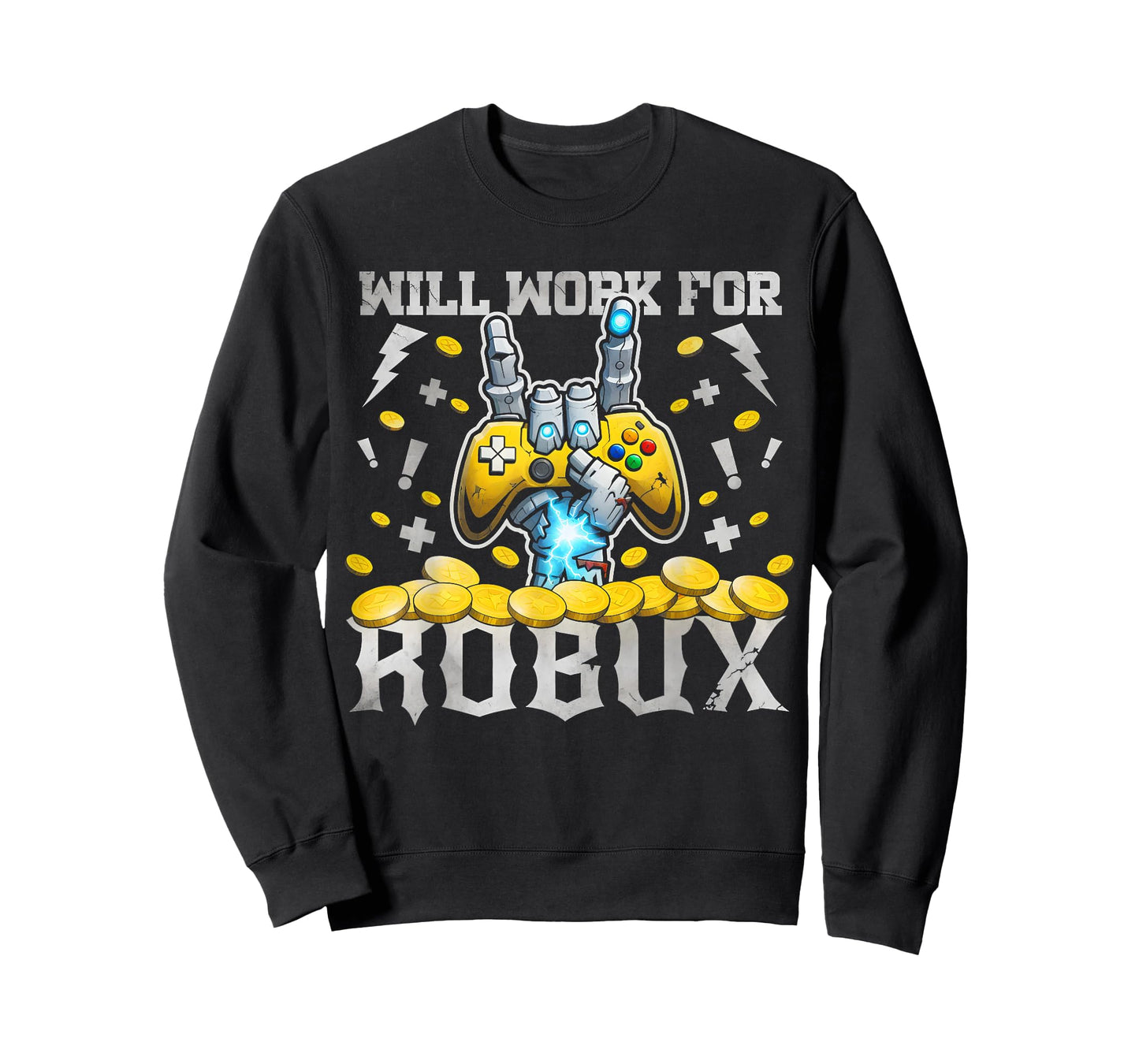 Will work for ROBUX Funny Gaming Blockchain Token Saying T-Shirt