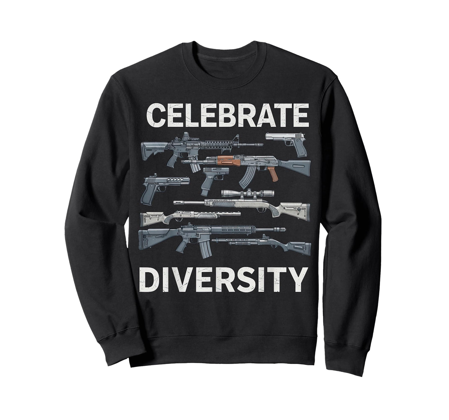 Celebrate Diversity Graphic Guns Second Amendment Tee T-Shirt