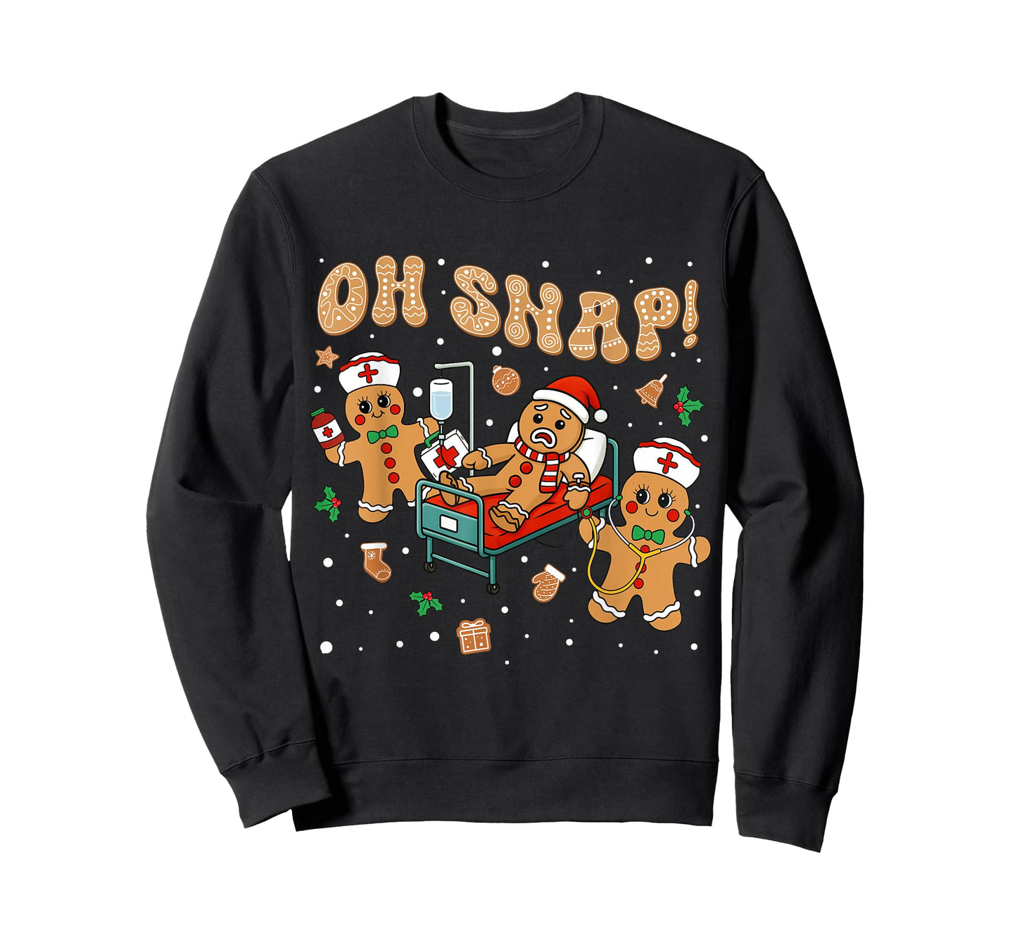 Oh Snap Gingerbread Nurse Funny Nursing Christmas Holiday T-Shirt