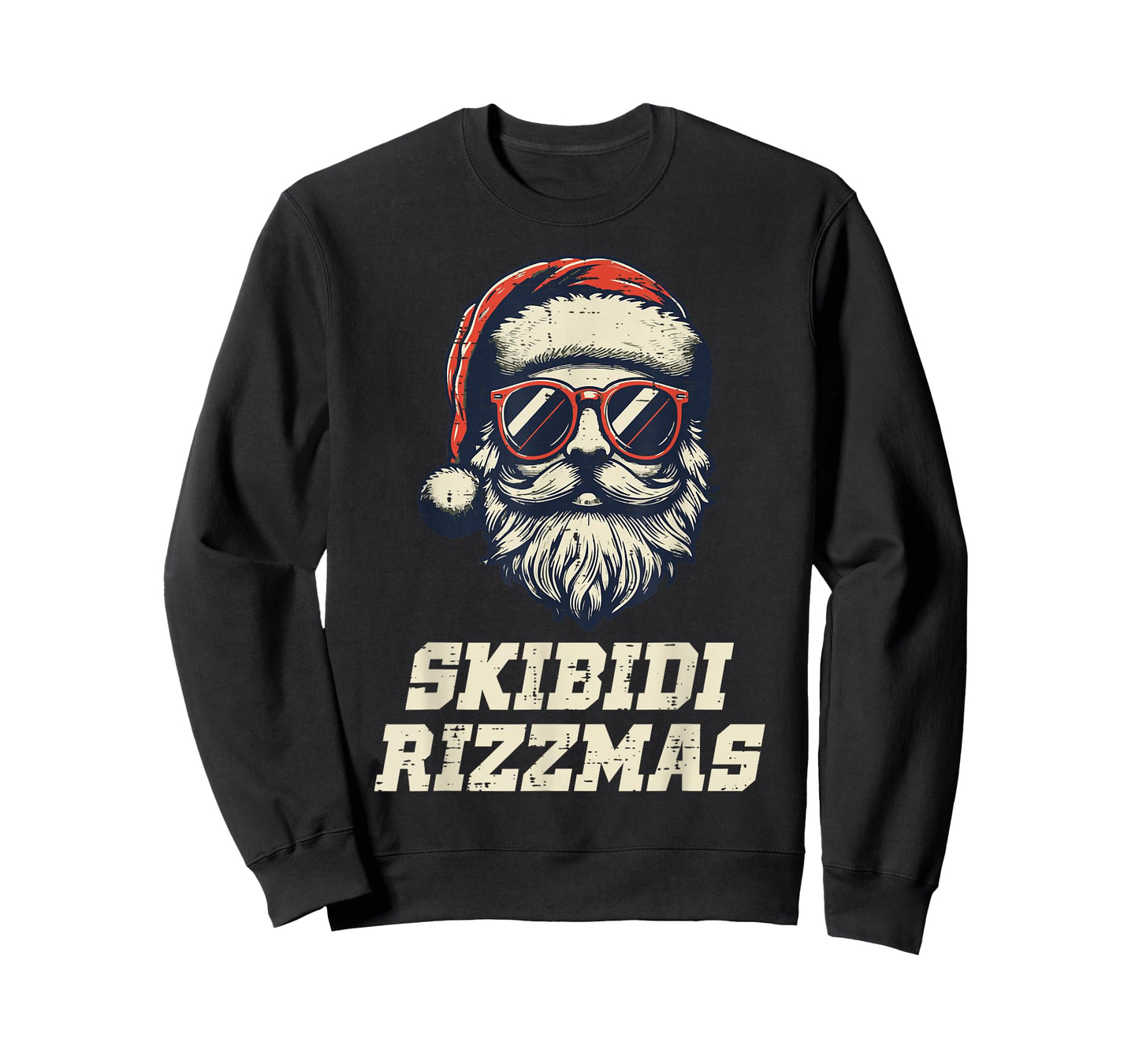 Skibidi Rizzmas Santa Funny Christmas Boys Teens Kids Men T-Shirt