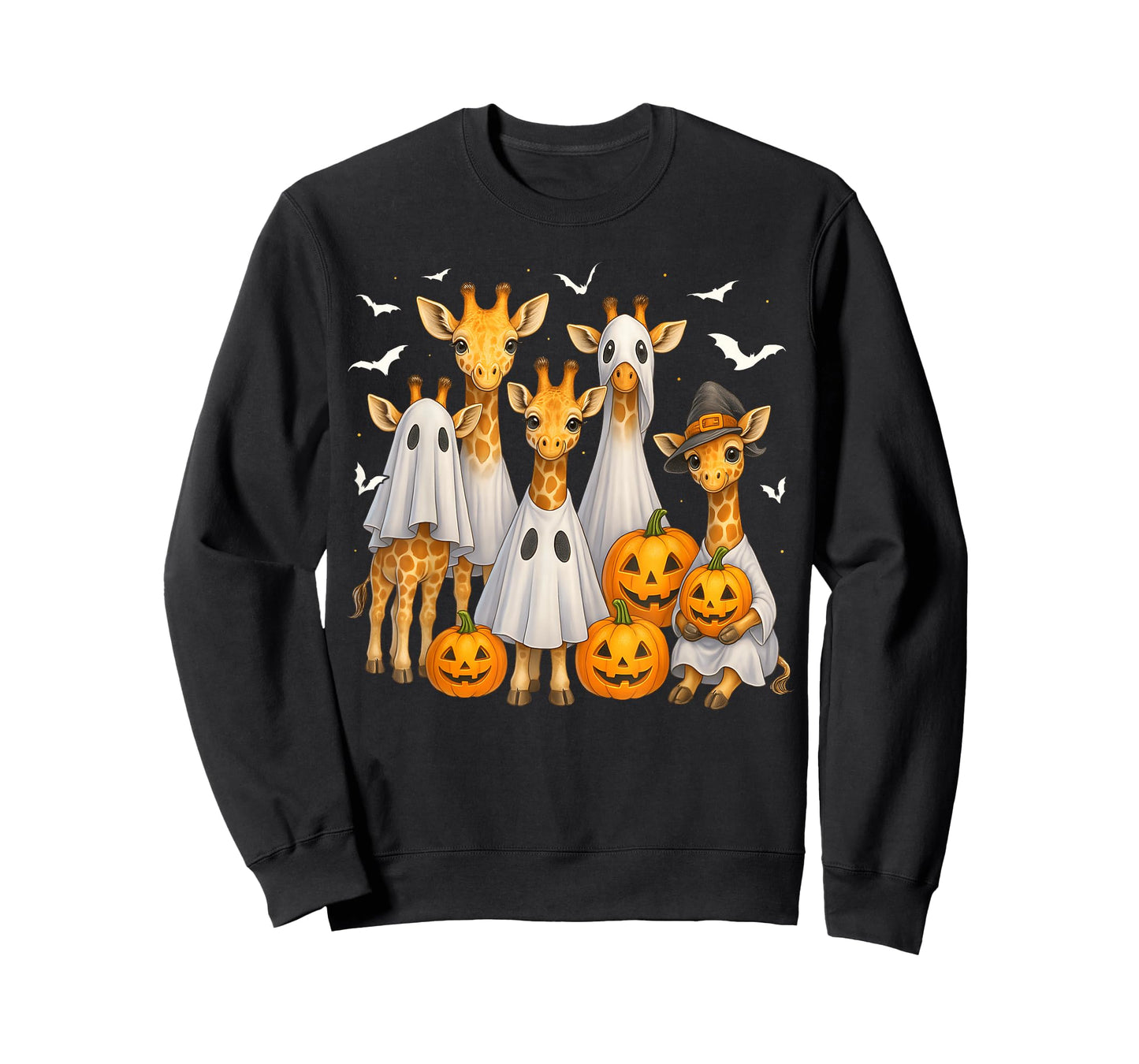 Funny Giraffe Halloween Lover Spooky Ghost Men Women Kids T-Shirt