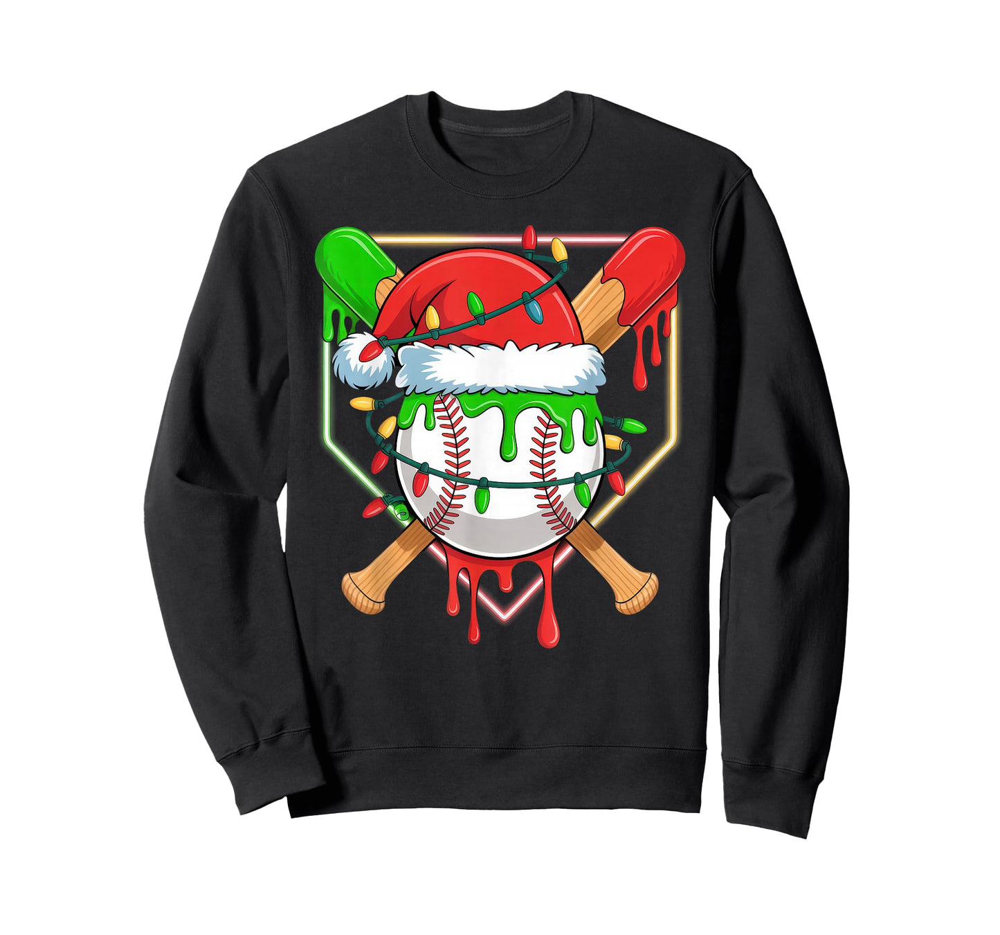 Baseball Christmas Tree Light Xmas Baseball Boys Kids T-Shirt