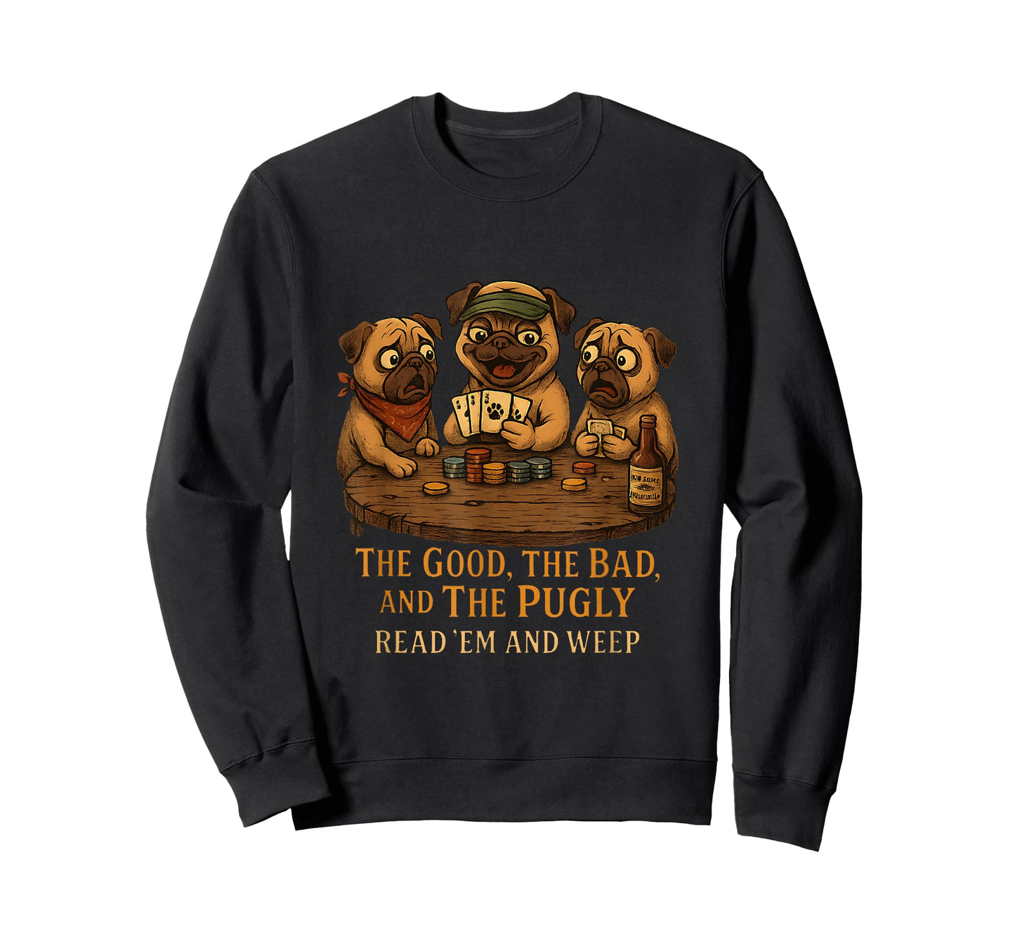 Cowboy Pug Funny Western Outfit Pug Cowboy Dog Costume Poker T-Shirt
