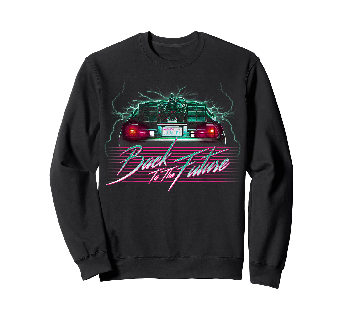 Back to The Future Delorean 80's Style Neon Graphic T-Shirt T-Shirt