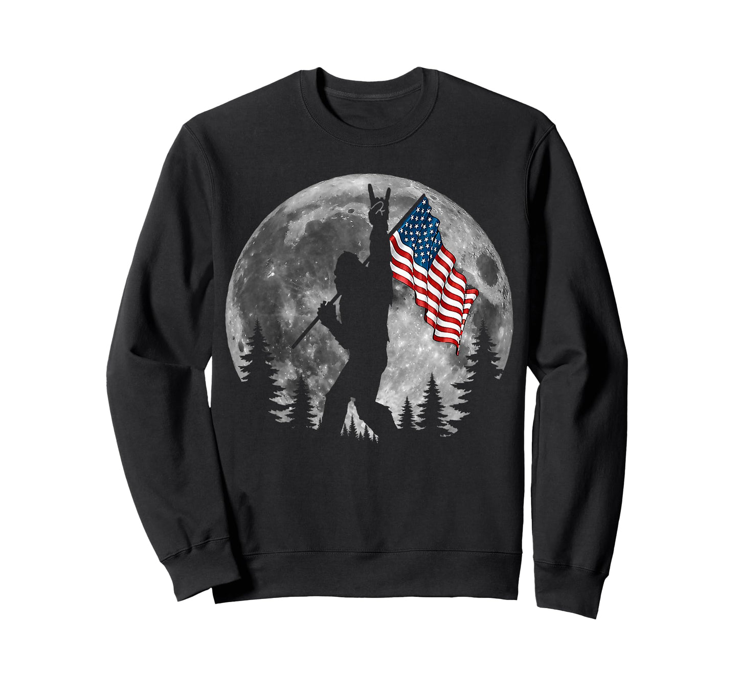 Bigfoot American Flag Sasquatch Patriotic 4th of July T-Shirt