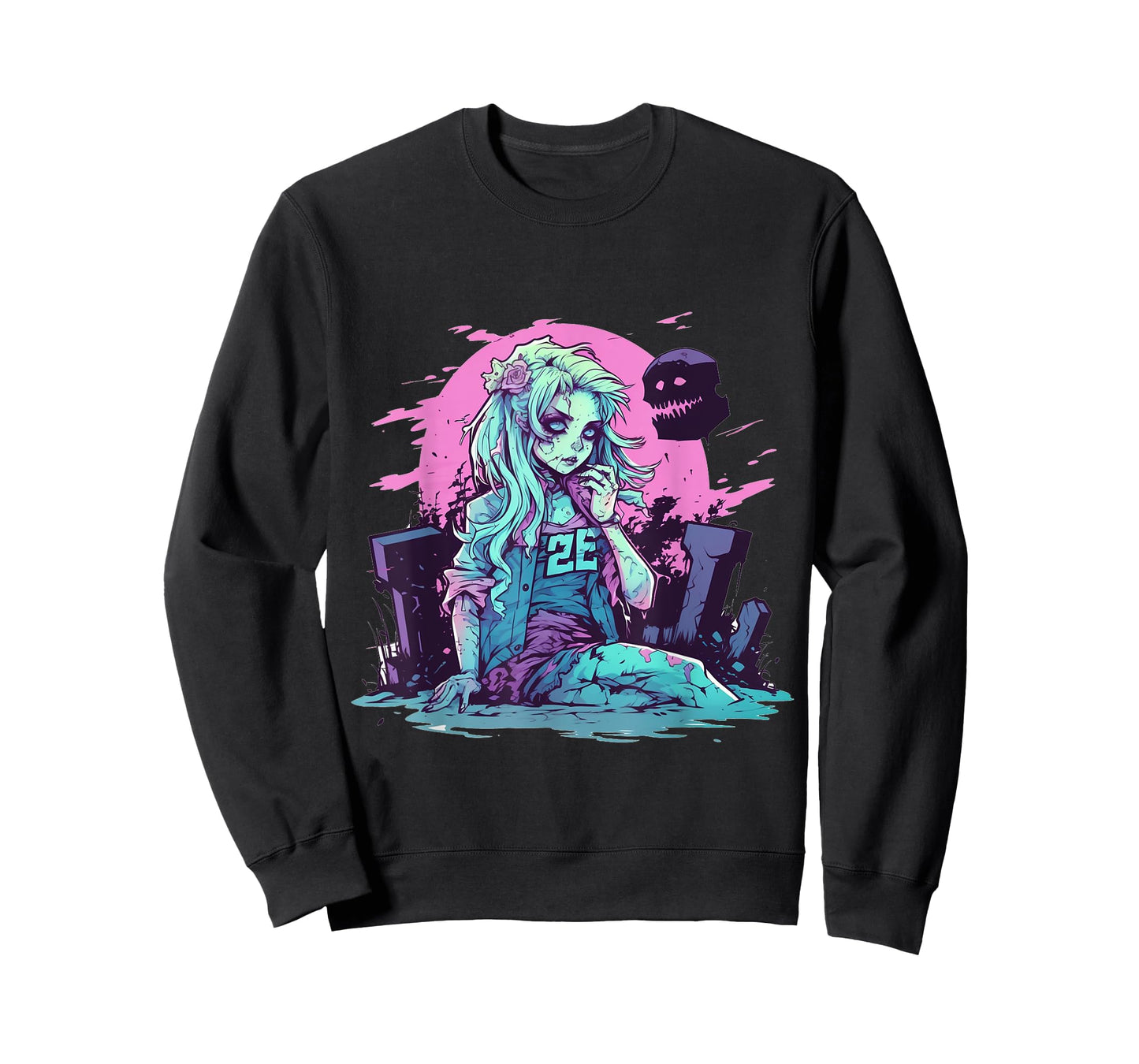Anime Girl Zombie Halloween Costume Manga Otaku Women Kids T-Shirt