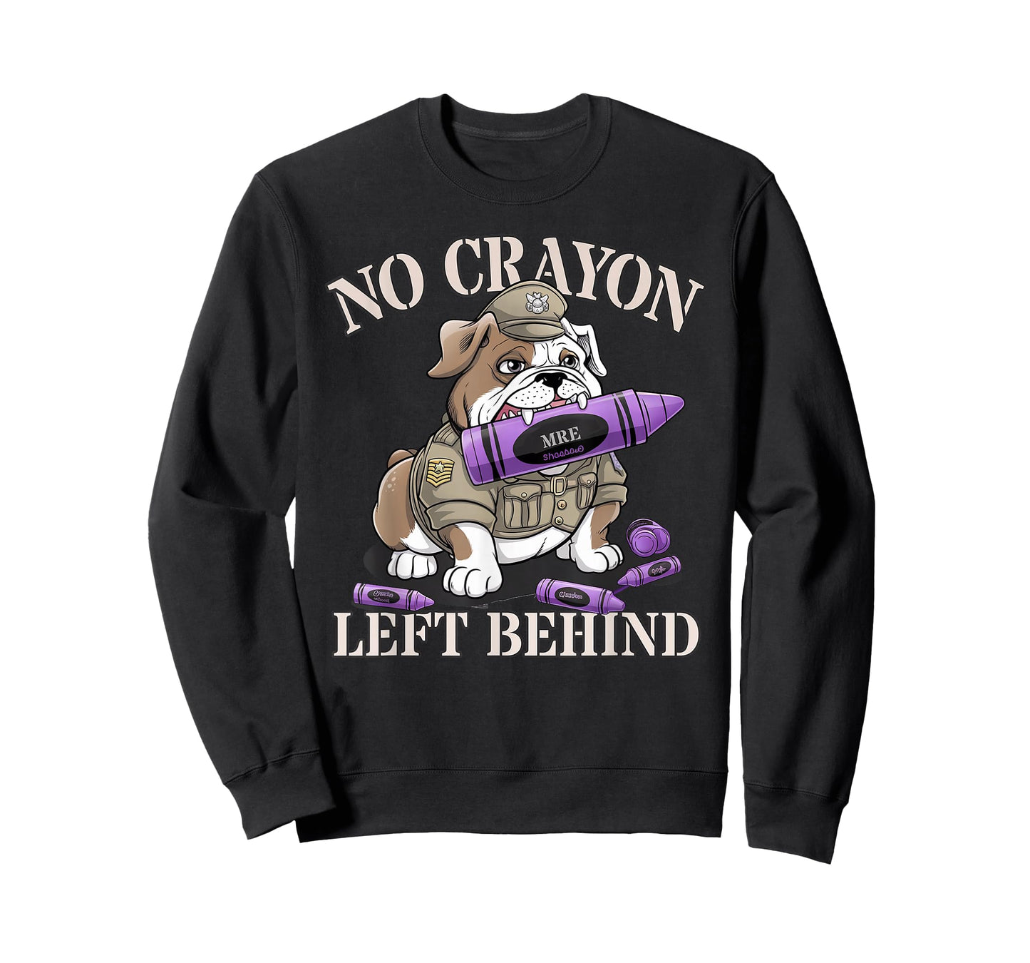 Sarcastic NO CRAYON LEFT BEHIND Proud Crew Military Corps T-Shirt