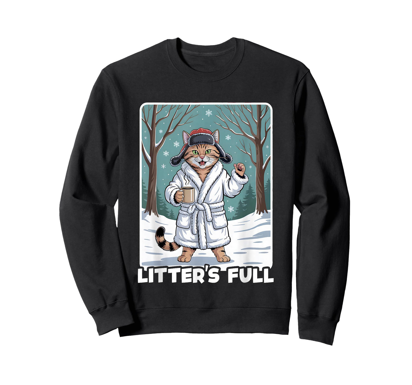 Litter’s Full Funny Christmas Cat Parody Tee T-Shirt