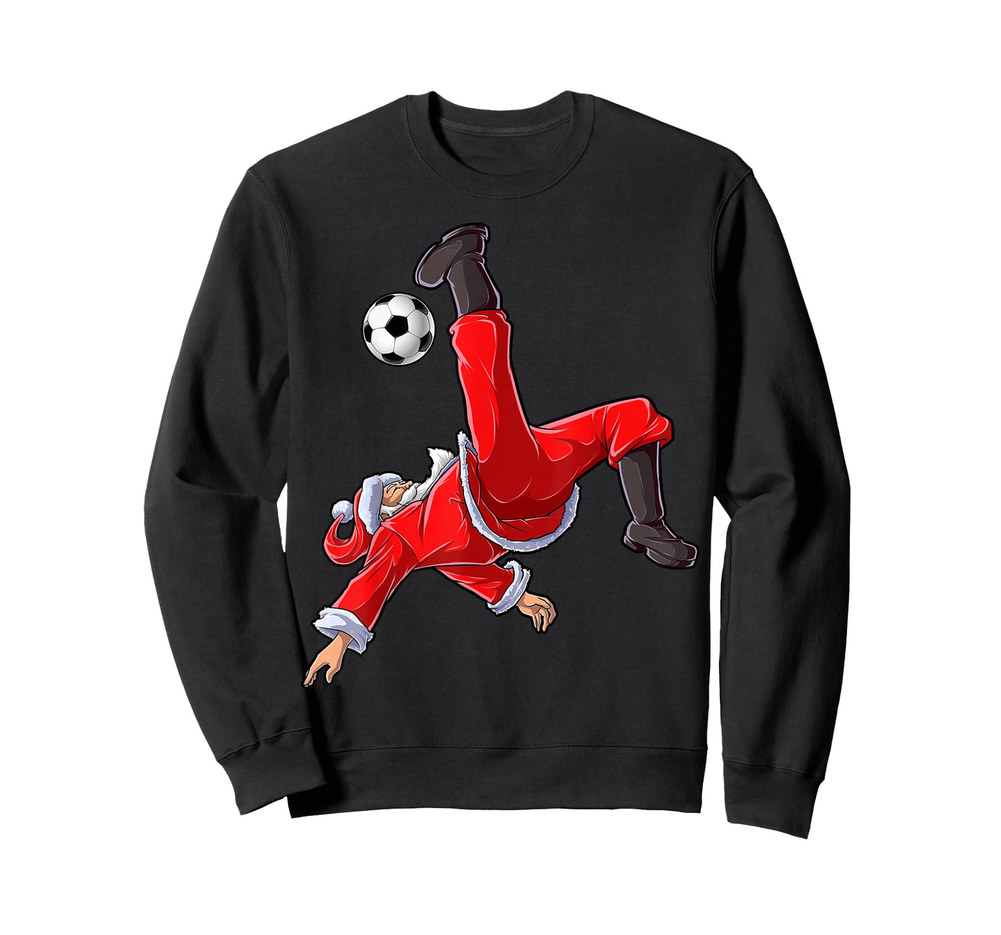 Christmas Santa Soccer Bicycle Kick Xmas Boys Men Ball Sports T-Shirt
