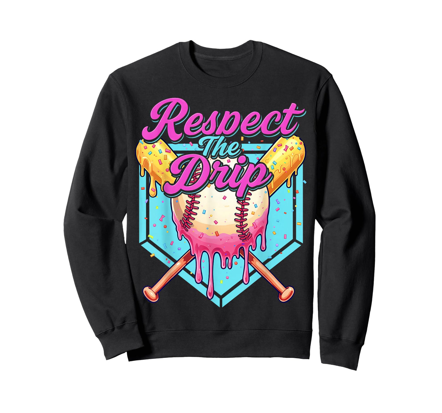 Baseball Drip Boys Home Plate Youth sports Respect The Drip T-Shirt
