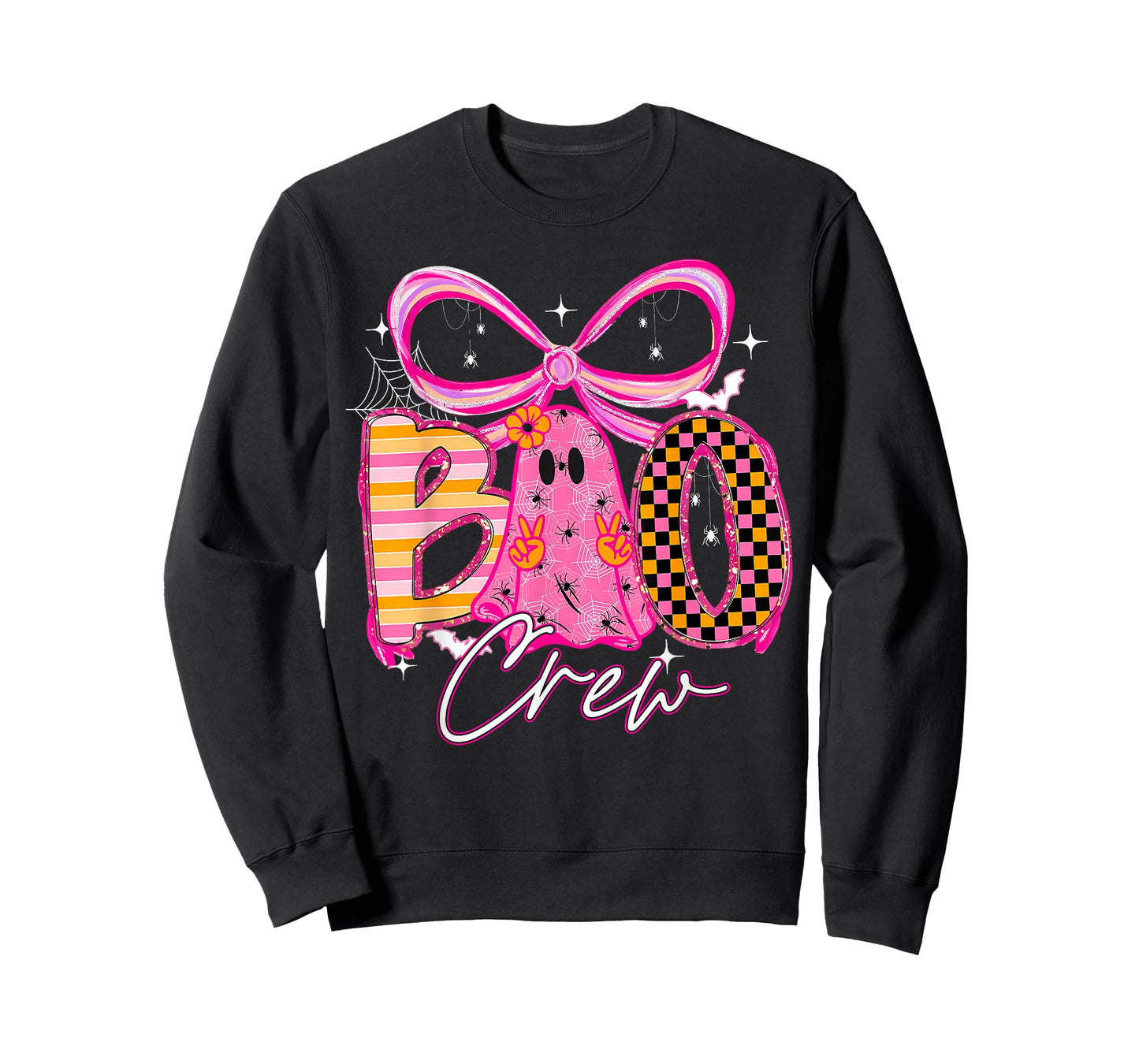 Boo Crew Cute Coquette Bow Ghost Halloween Women Kids T-Shirt