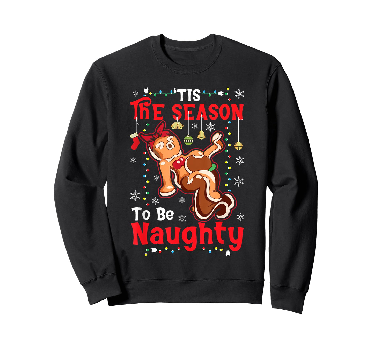 Funny Christmas Tis The Season to Be Naughty Xmas Pun Humor T-Shirt