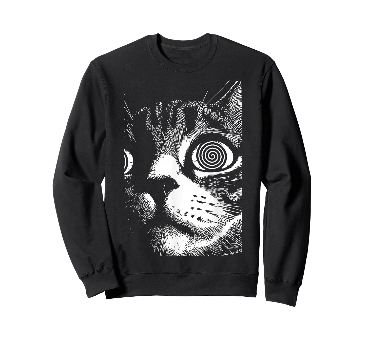 Psychedelic Cat Dark Aesthetic Crust Punk Grunge Cat Lover T-Shirt