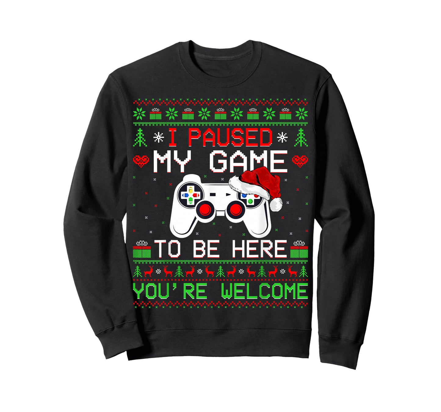Video Game Christmas Ugly Sweater Funny Gamer Gaming Xmas T-Shirt