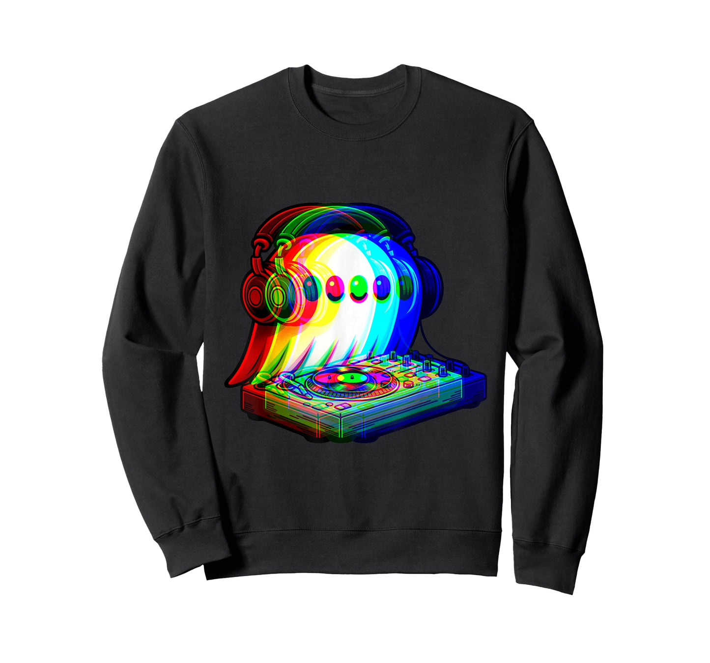 House Music Ghost DJ Optical Illusion EDM Halloween Rave T-Shirt
