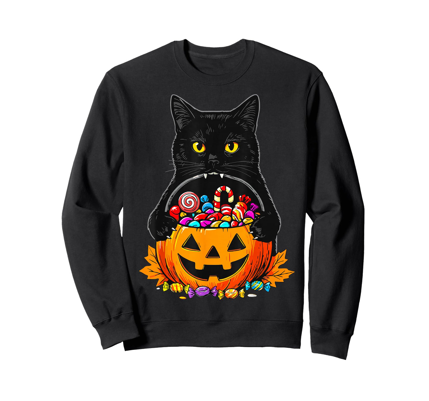 Halloween Black Cat Pumpkin T-Shirt