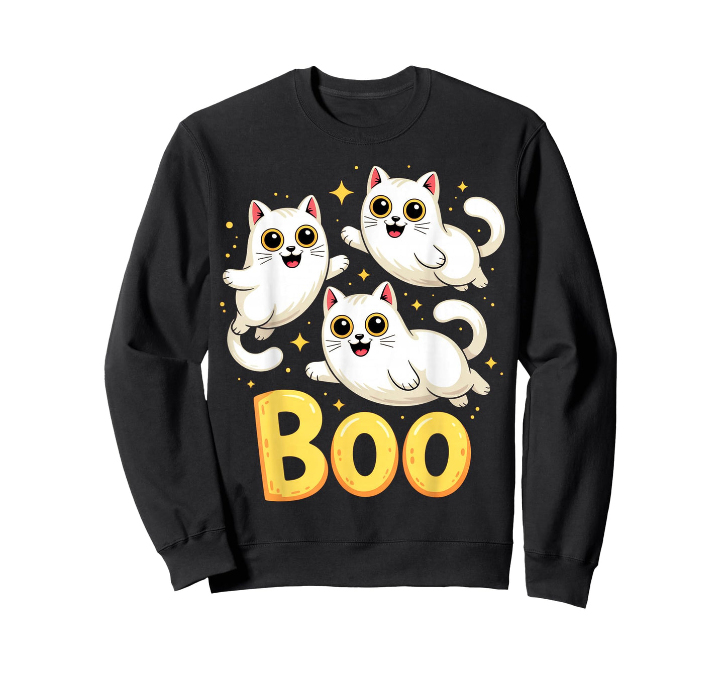 CAT Ghost Boo Cute Kitty Cats Lover Halloween Women Men T-Shirt