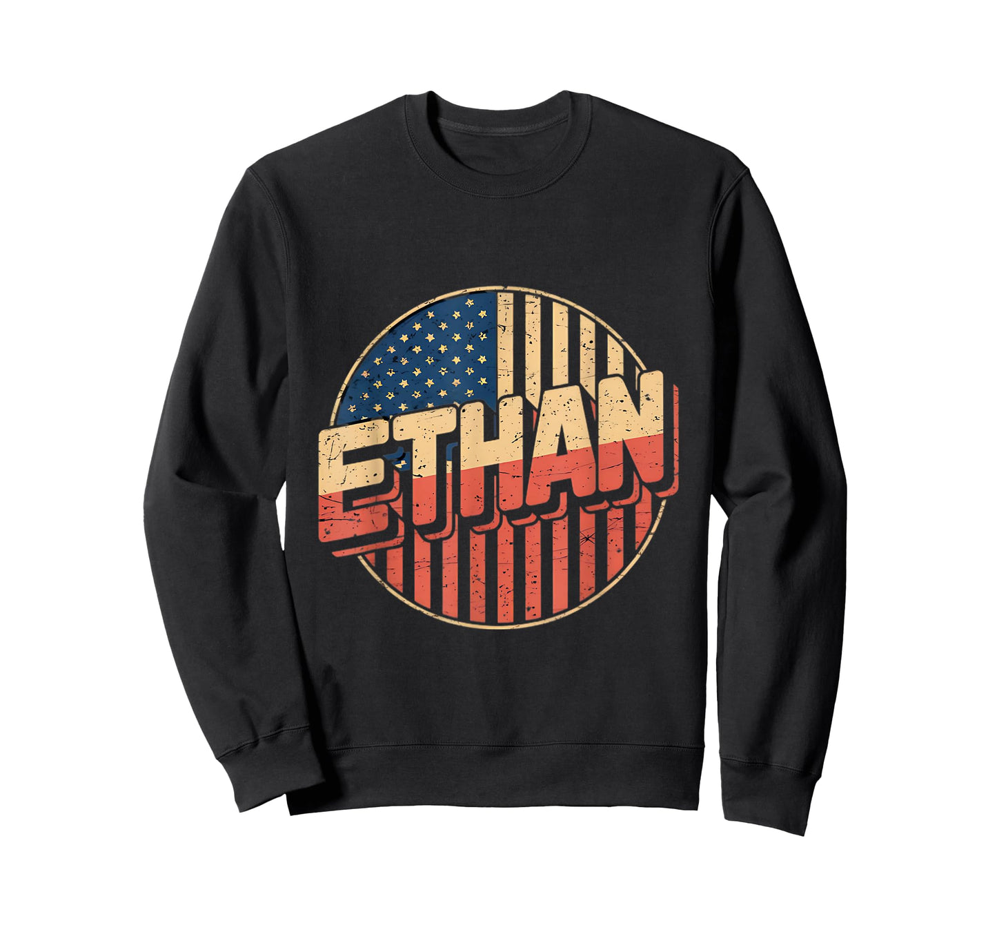ETHAN First Name USA Flag Patriot Personalized T-Shirt