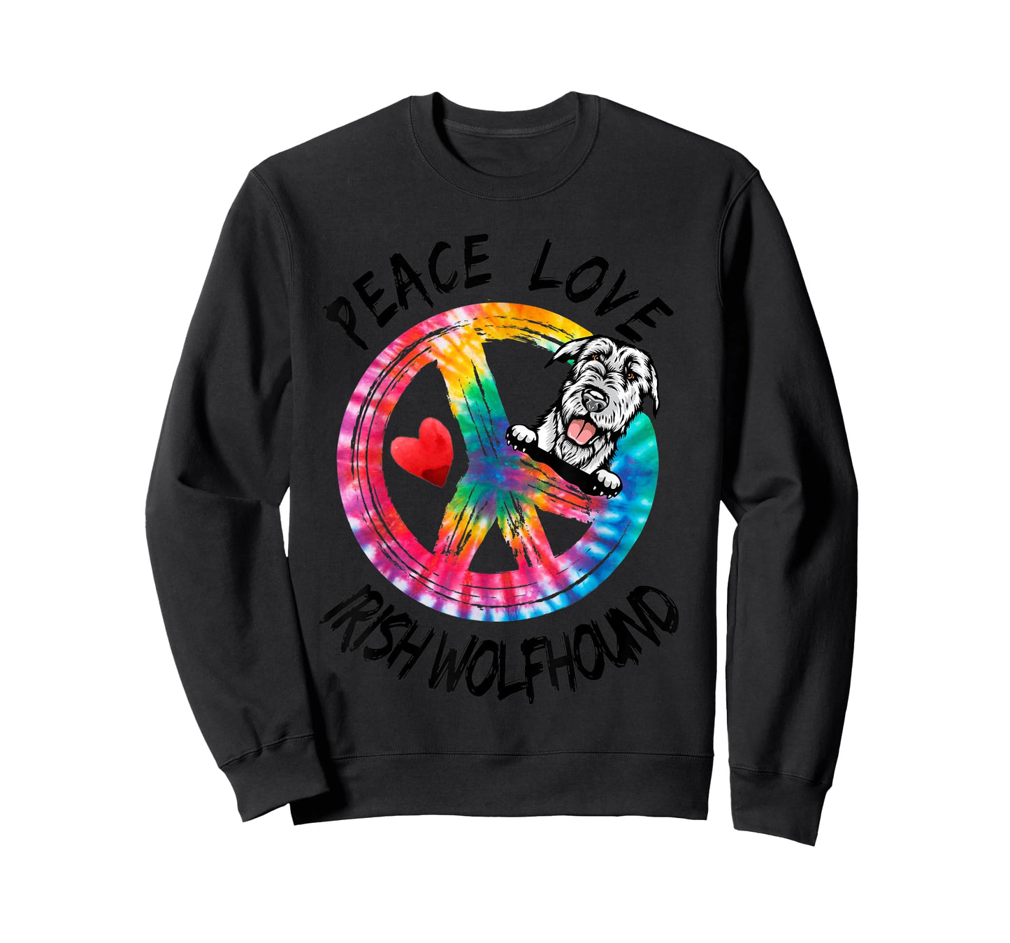Peace Love Irish Wolfhound Tie Dye Rainbow Dog Lover Gifts T-Shirt