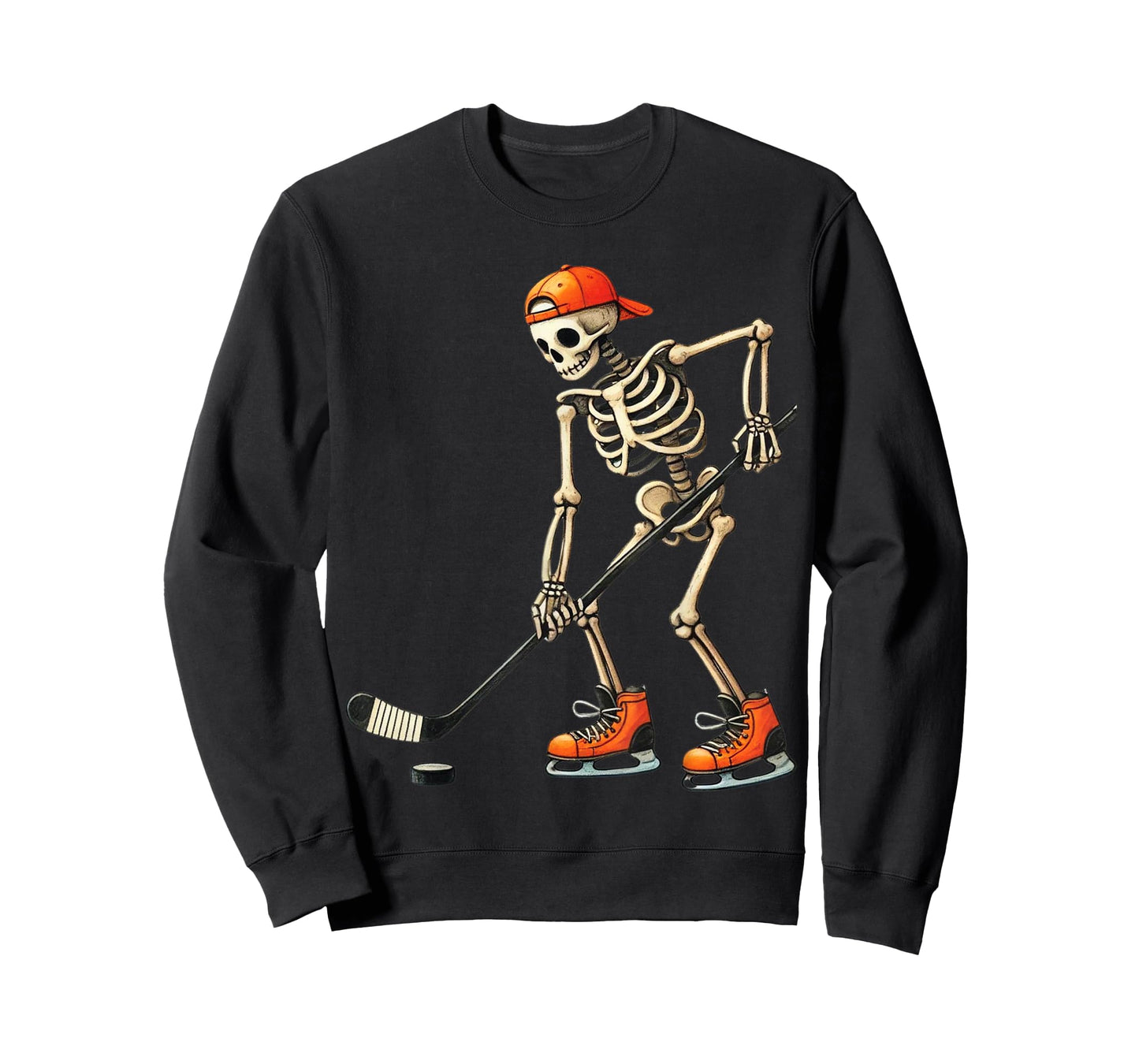 Skeleton Ice Hockey Halloween Costume Men Boys Kids Tee T-Shirt