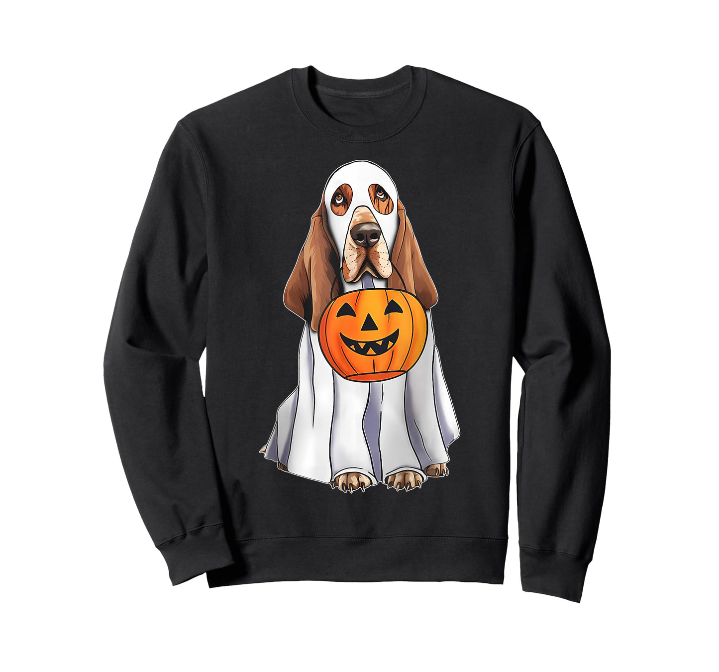 Basset Hound Ghost Pumpkin Halloween Costume Fall T-Shirt