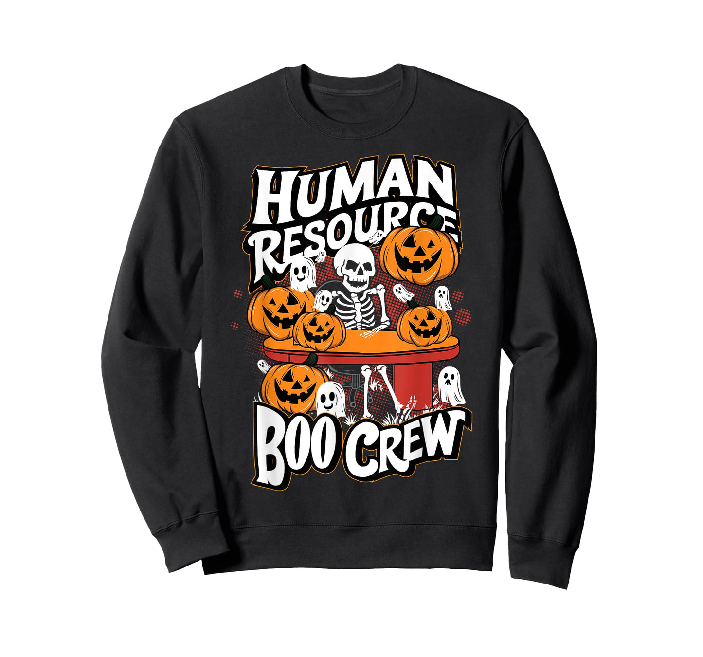 HR Boo Crew Halloween Ghost Trick Treat Squad Team T-Shirt
